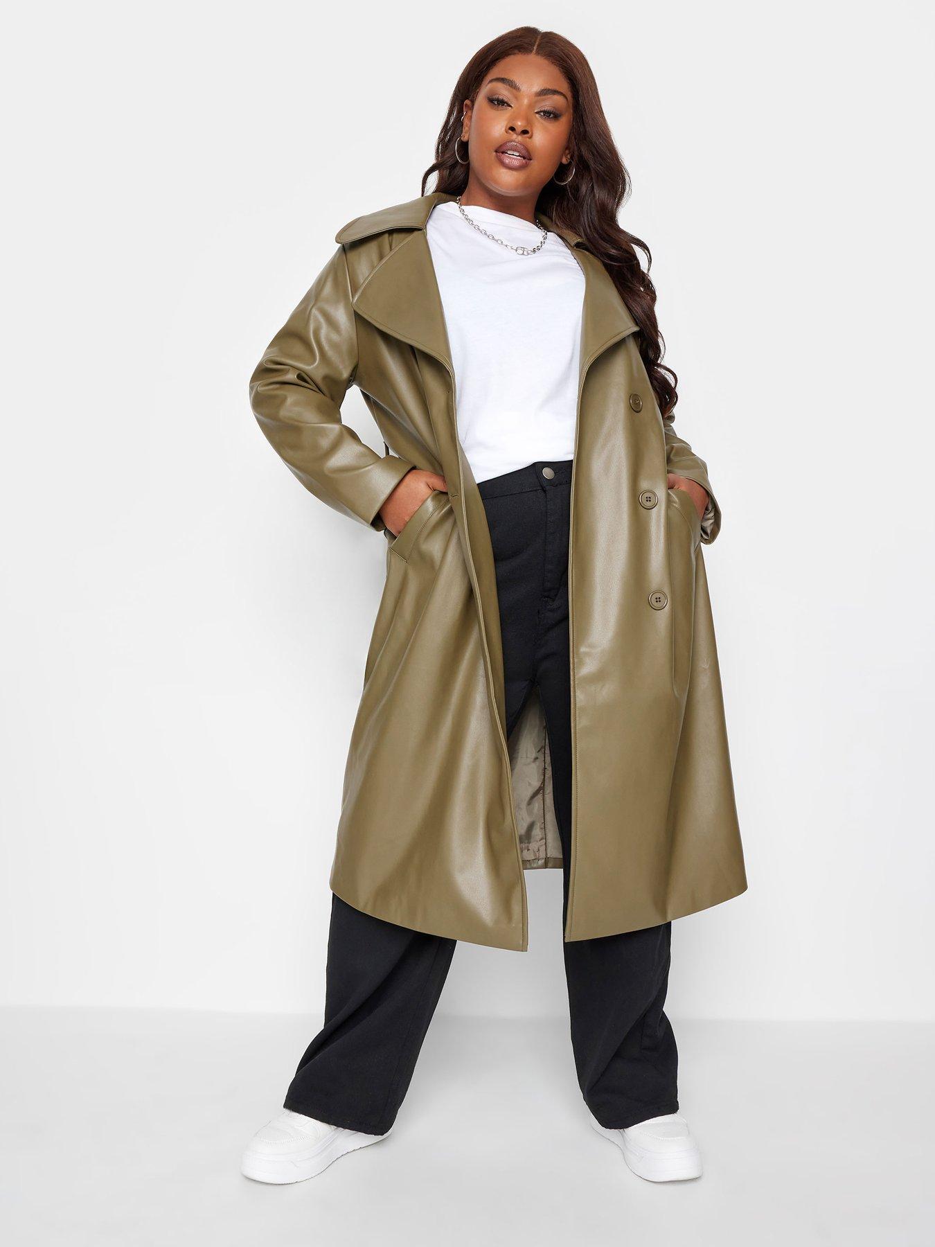 YOURS Plus Size Forest Green Faux Fur Trim Hooded Parka Coat