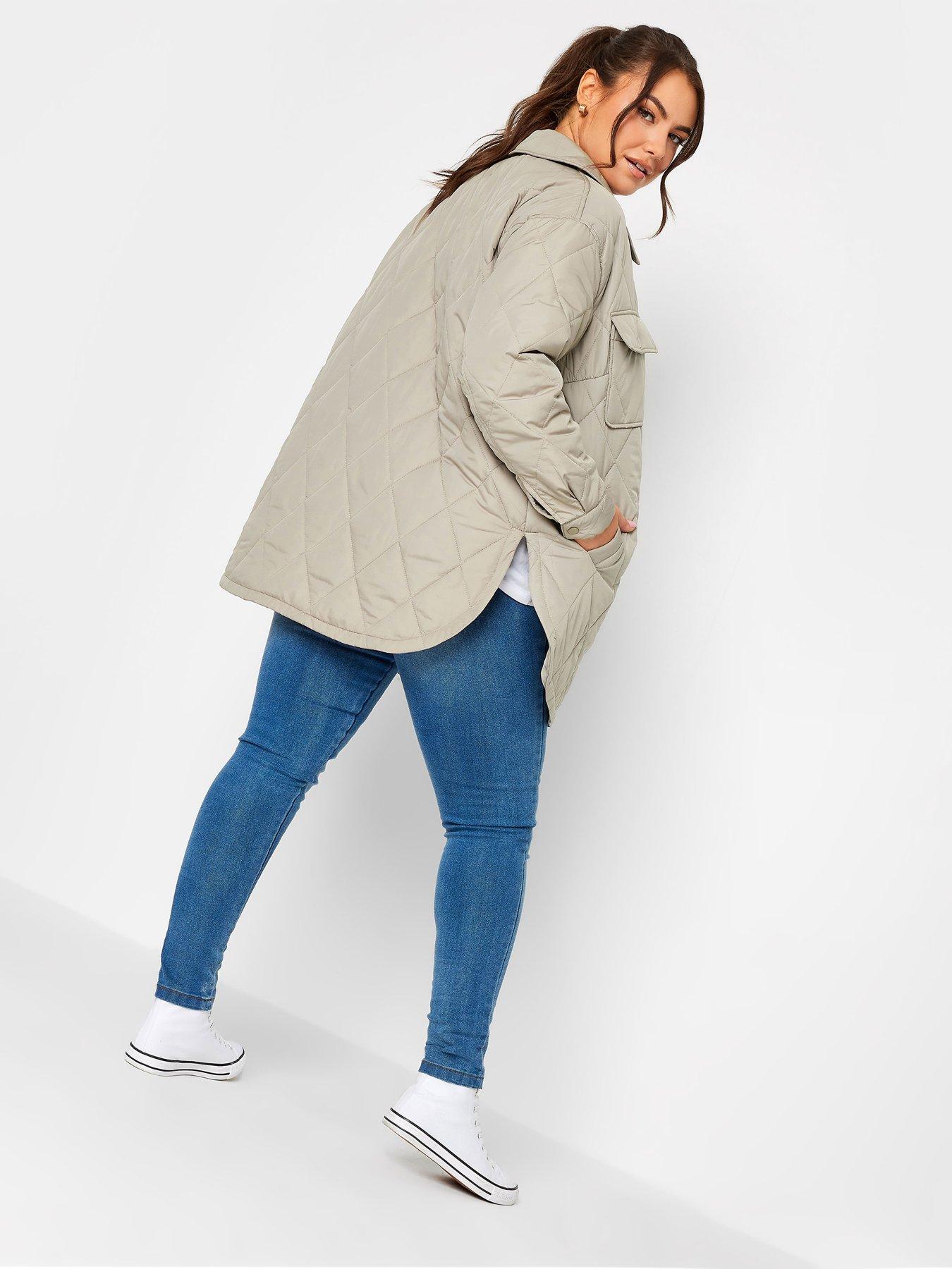 yours-lw-short-quilted-jacket-greystillFront