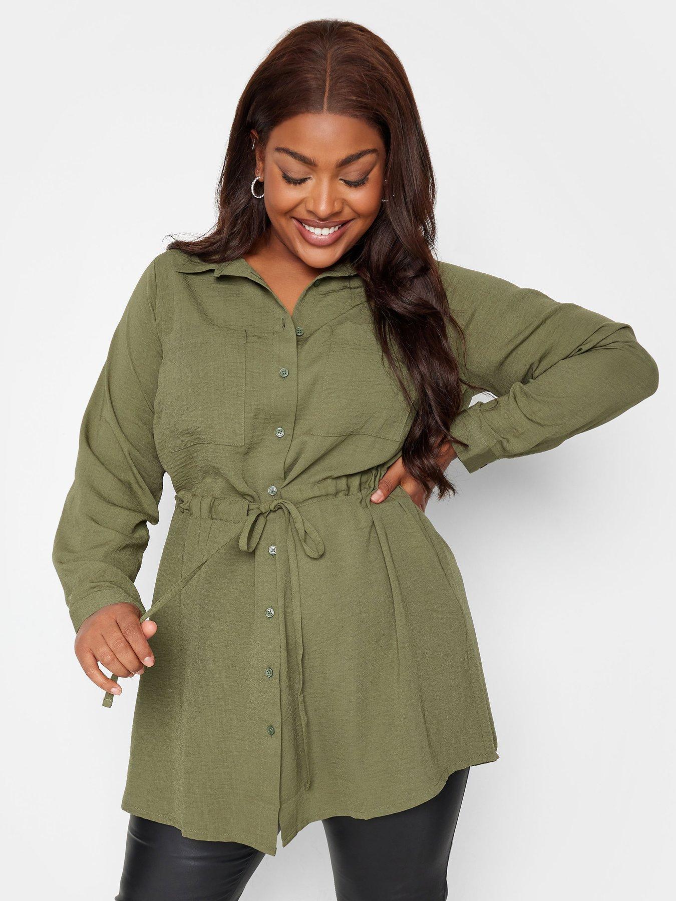 Image 1 of 4 of Yours Yours Utility Tunic Khaki