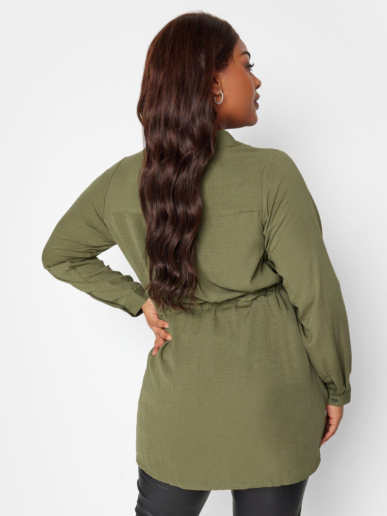 Image 2 of 4 of Yours Yours Utility Tunic Khaki