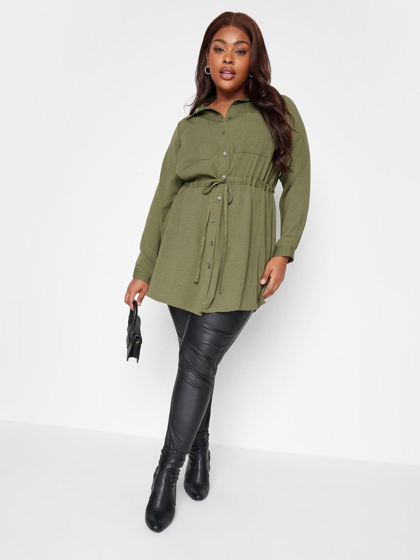 Image 3 of 4 of Yours Yours Utility Tunic Khaki