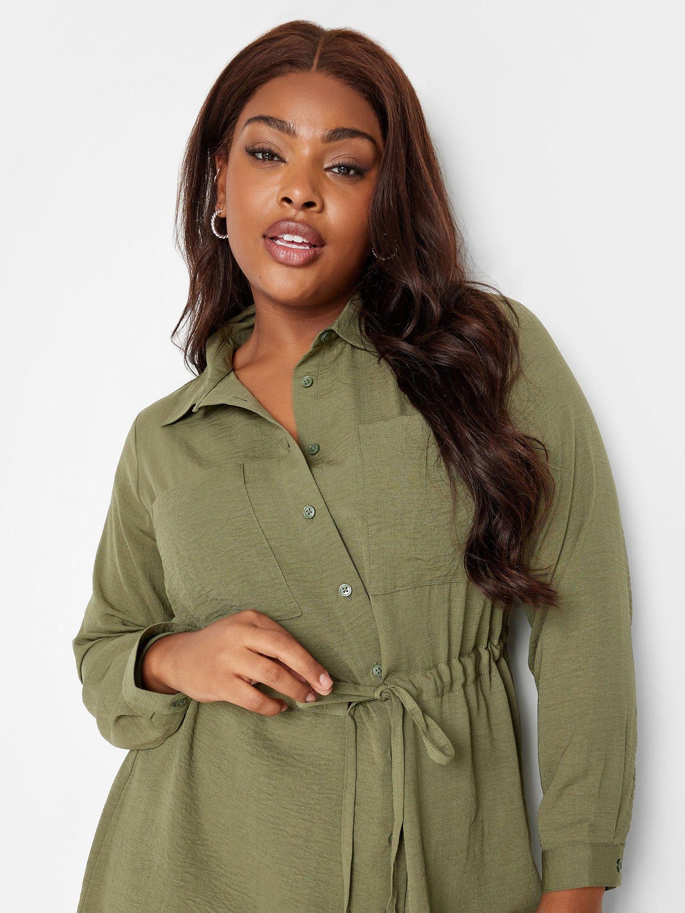 Image 4 of 4 of Yours Yours Utility Tunic Khaki