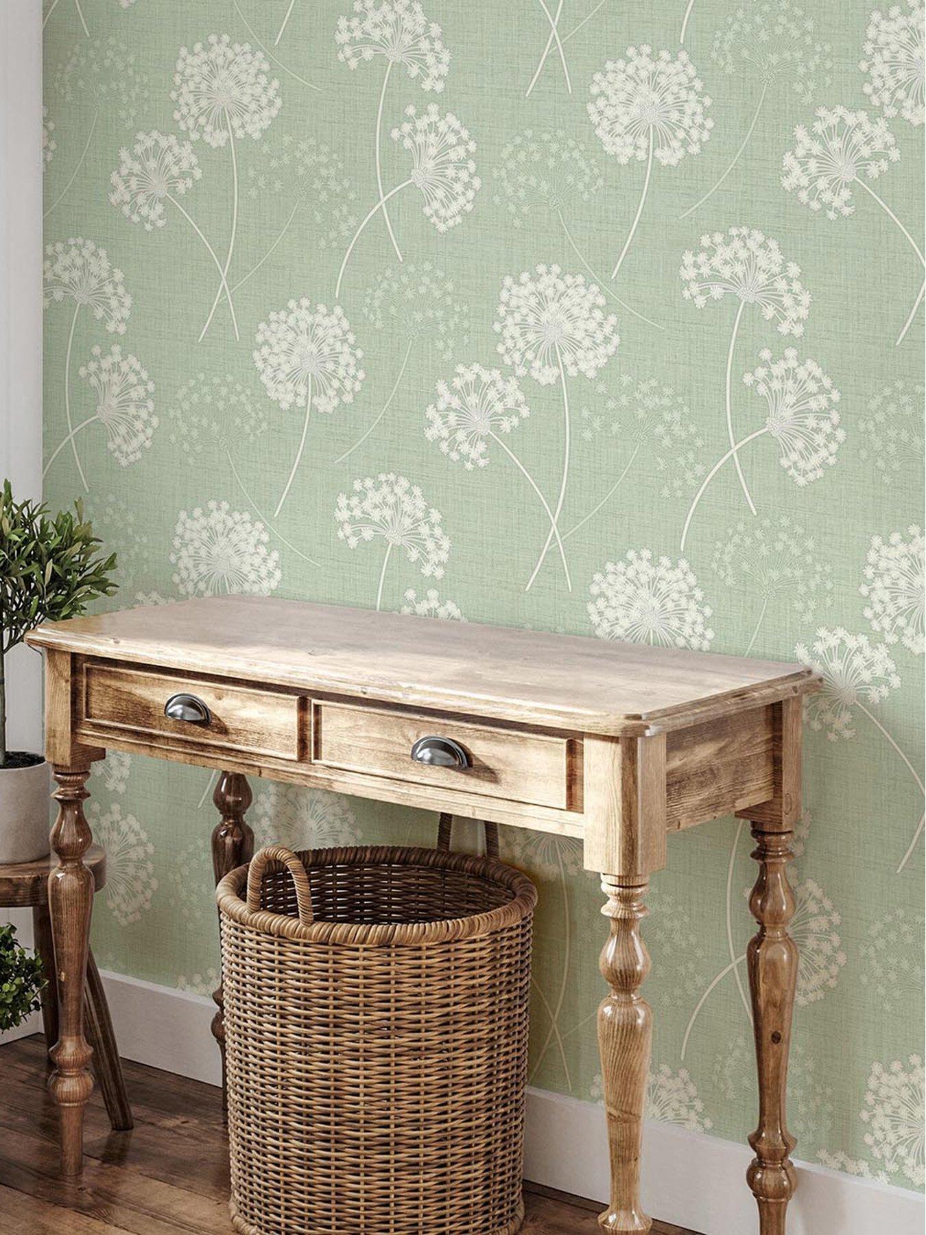 Fine Decor Grace Allium Wallpaper - Green