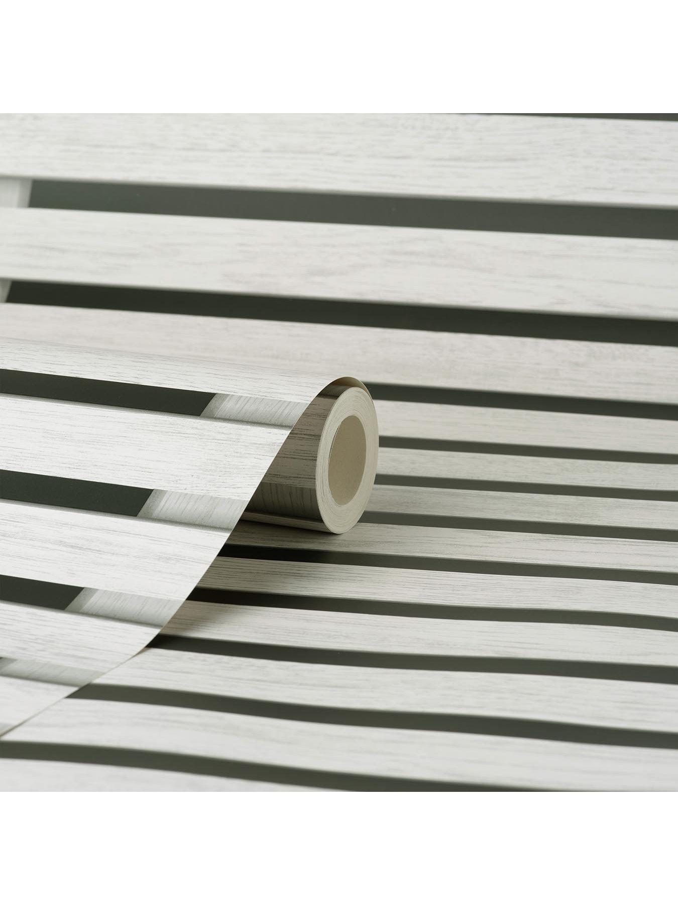 Image 4 of 7 of Fine Decor Wood Slats Wallpaper - Black/grey