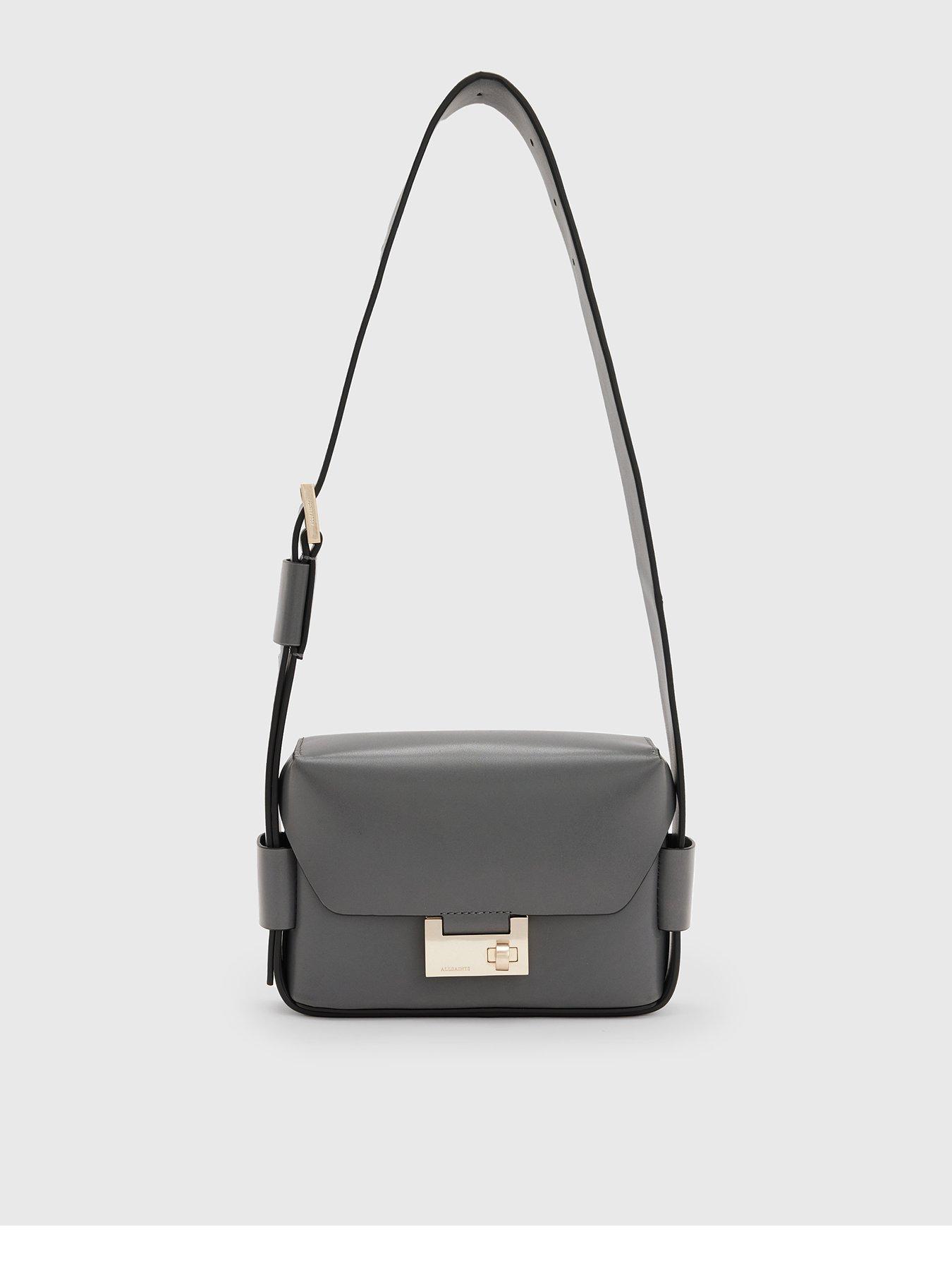 Valentino Bags Alexia metal logo strap cross body bag in black