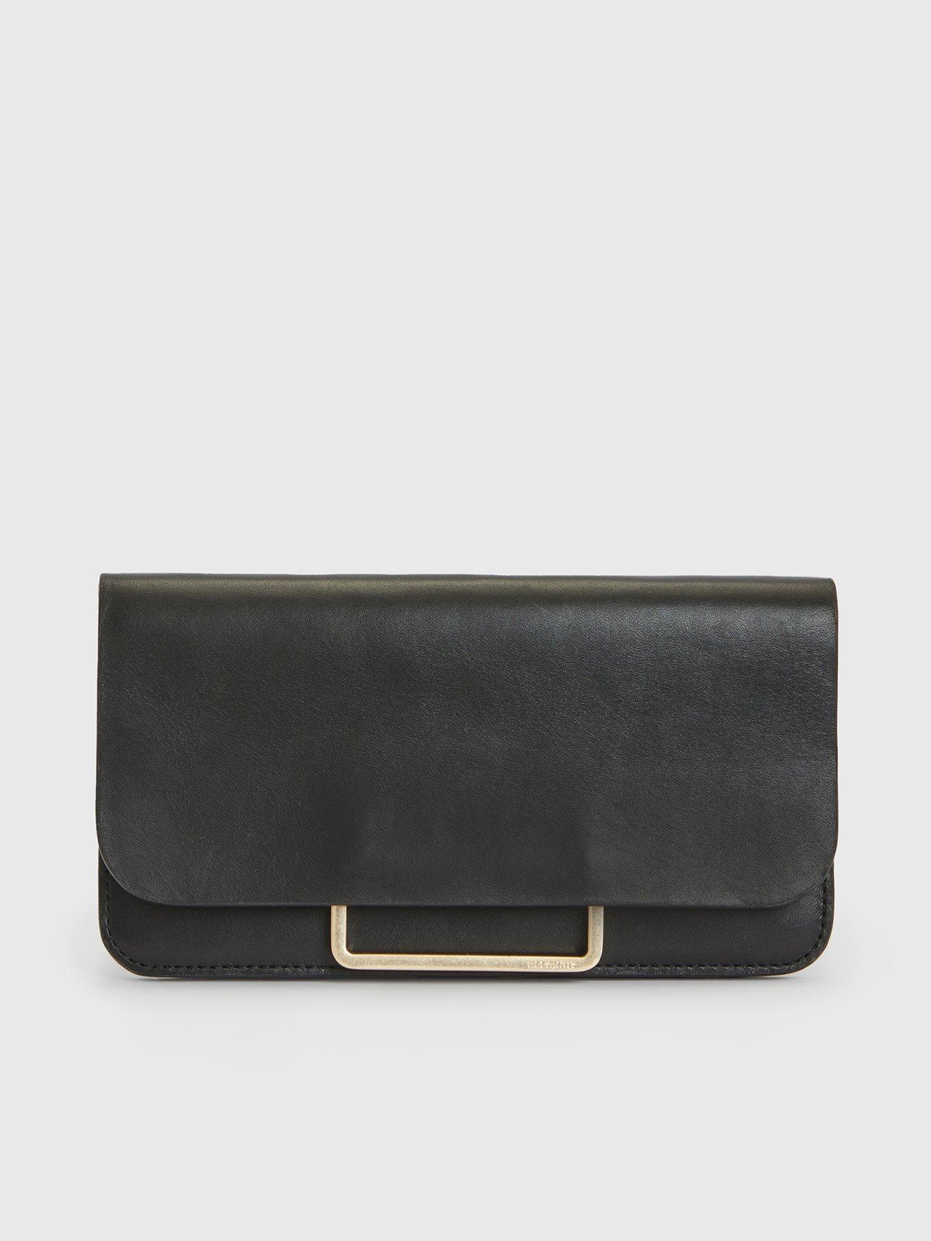 ALLSAINTS Zip Round Leather Wallet in Black | Endource