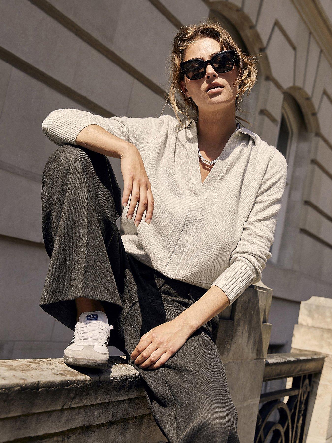Grey Slim Polo Collar Jumper