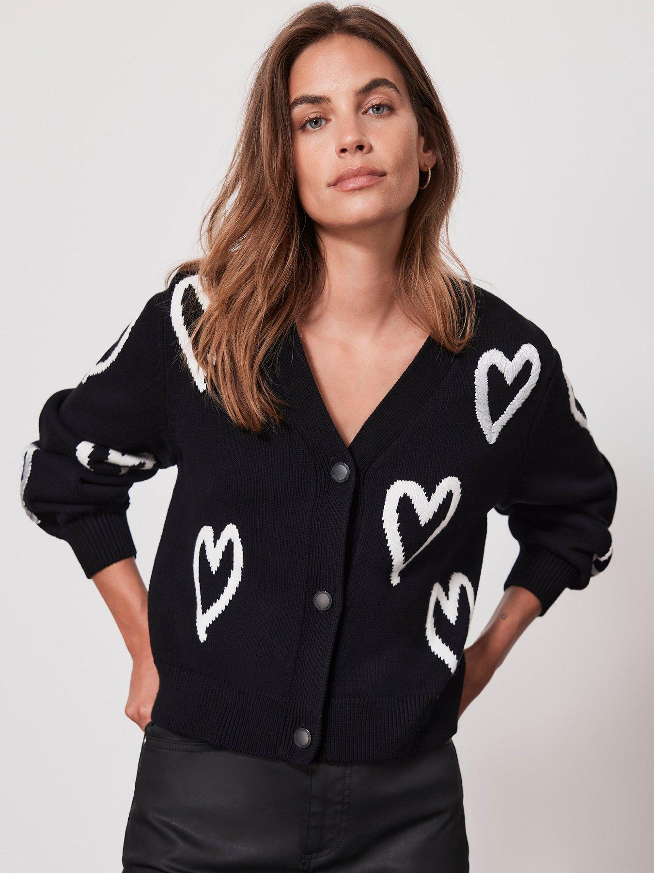 Black 2025 heart cardigan