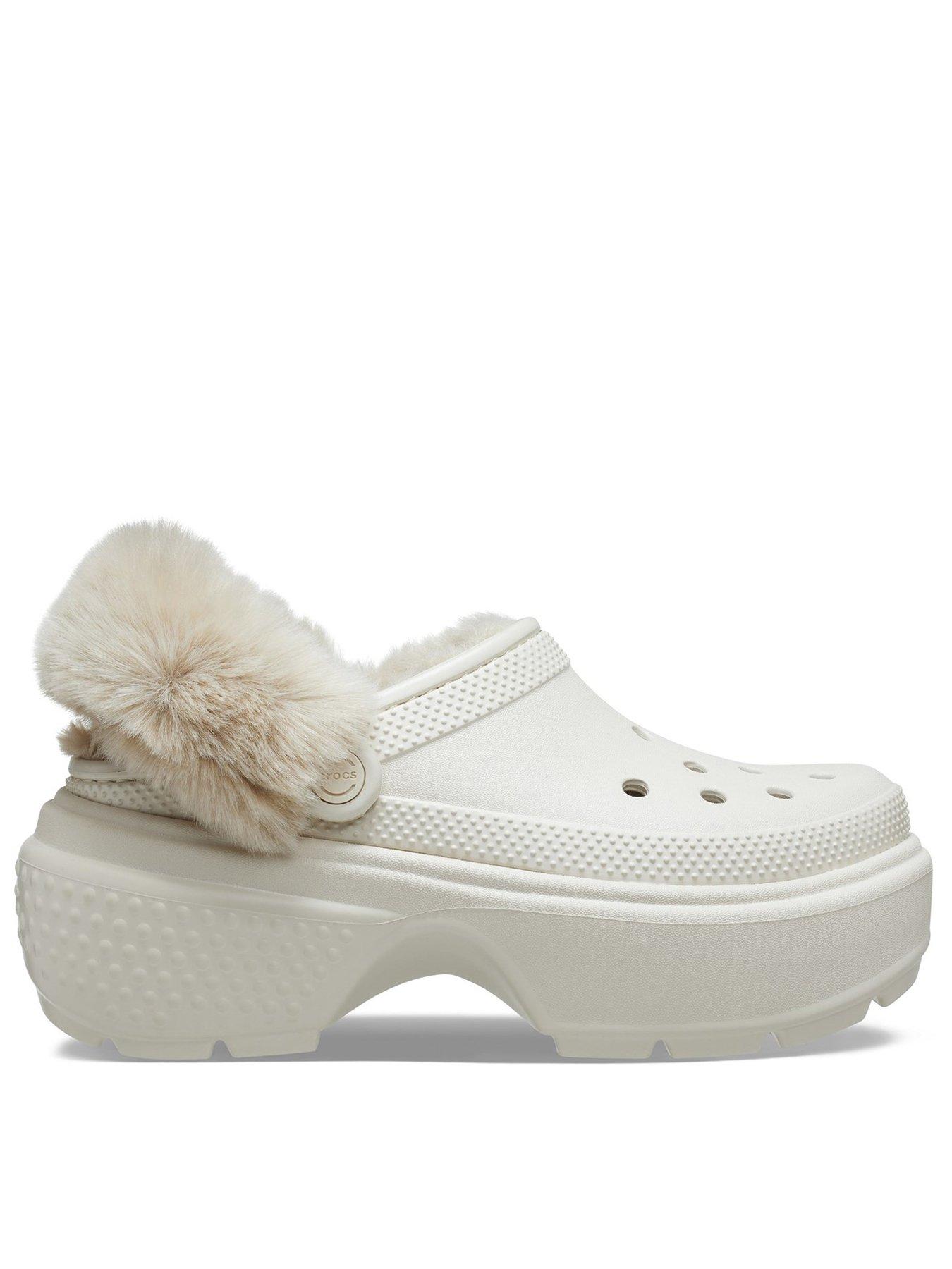 White lines crocs hot sale