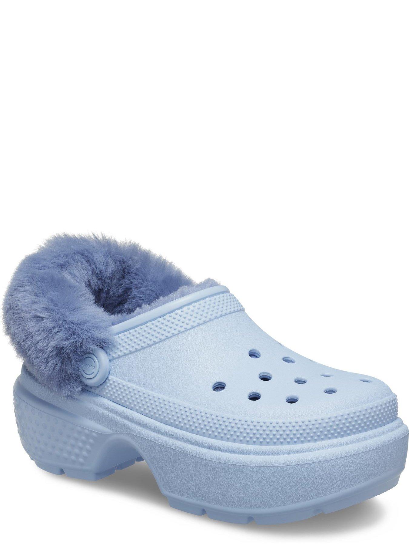 Fur lined discount crocs mineral blue