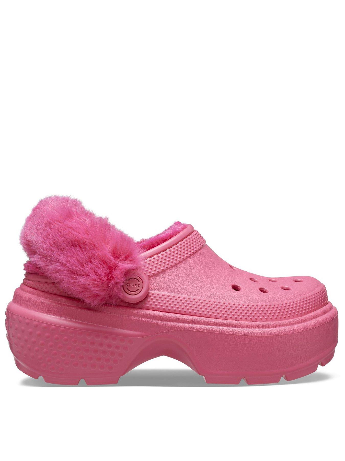 Crocs cheap fuzzy pink