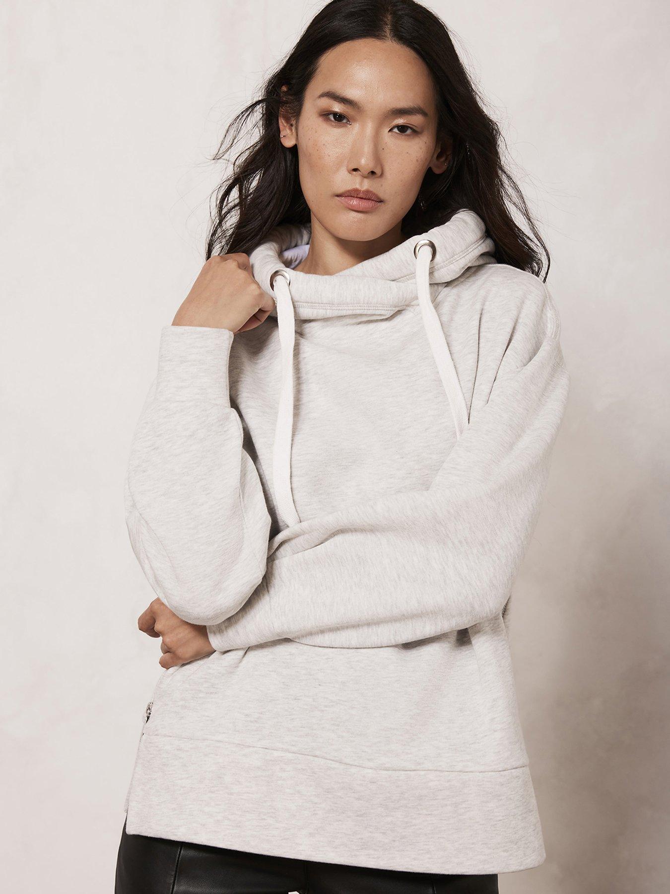 Women's Sweatshirt With Side Zip Detail Grey –