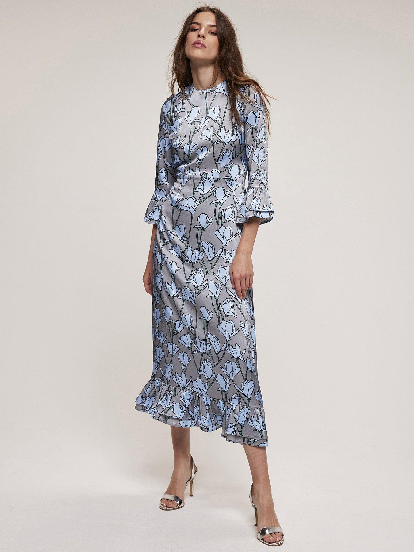 Layla Print Pleated Midi Dress