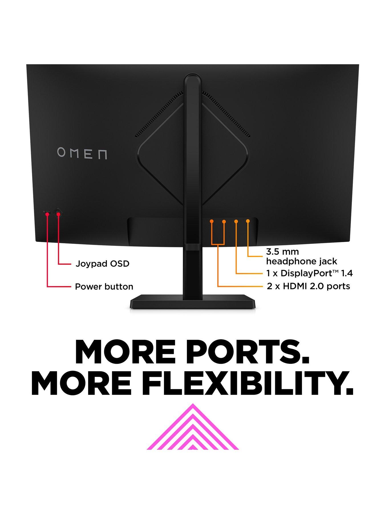 Image 7 of 8 of HP OMEN 32c Curved Gaming Monitor - 31.5in QHD (2560 x 1440) 165hz, 1ms Response, AMD FreeSync&trade; Premium, Adjustable Stand, PC &amp; Console Compatible