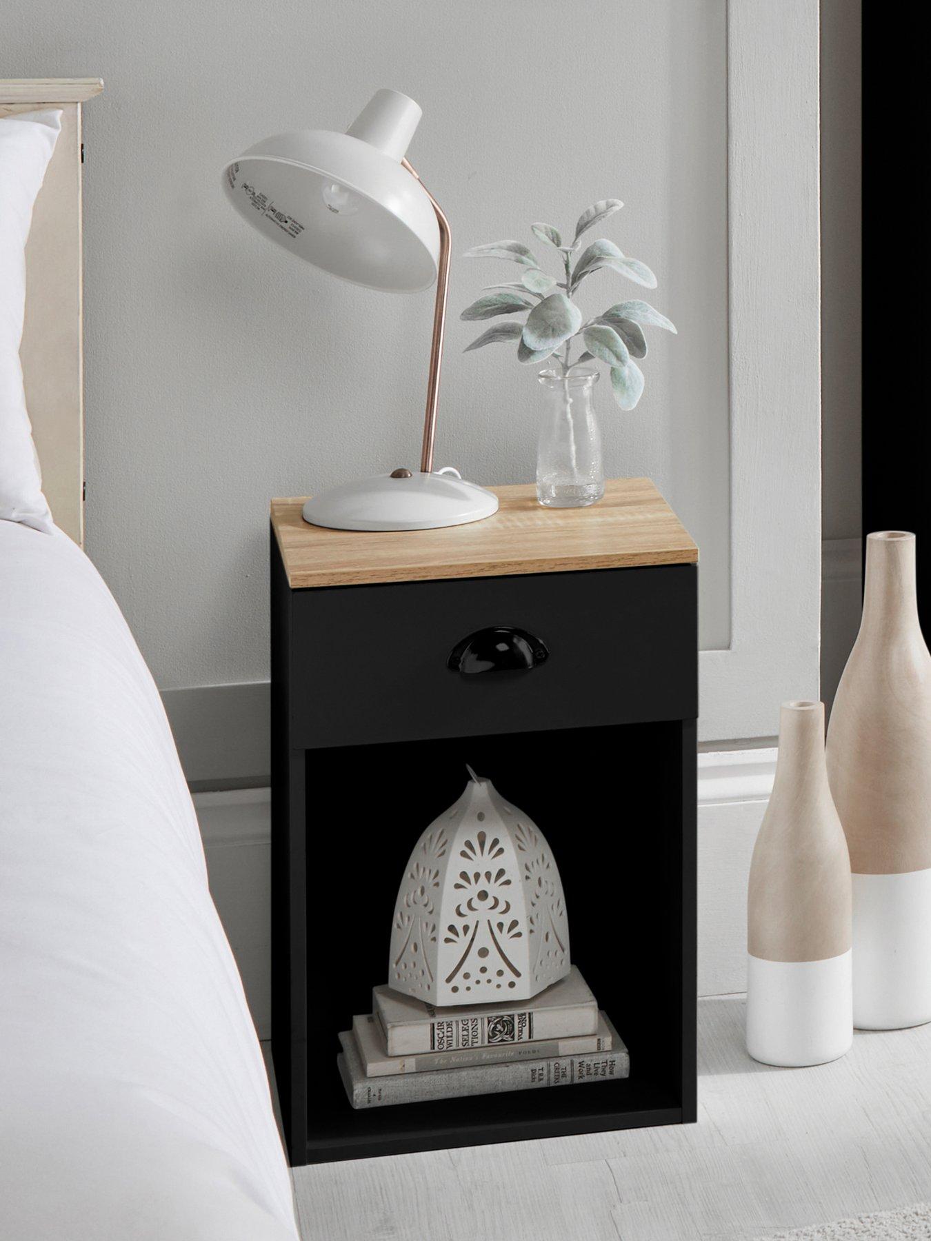 Very black bedside deals tables