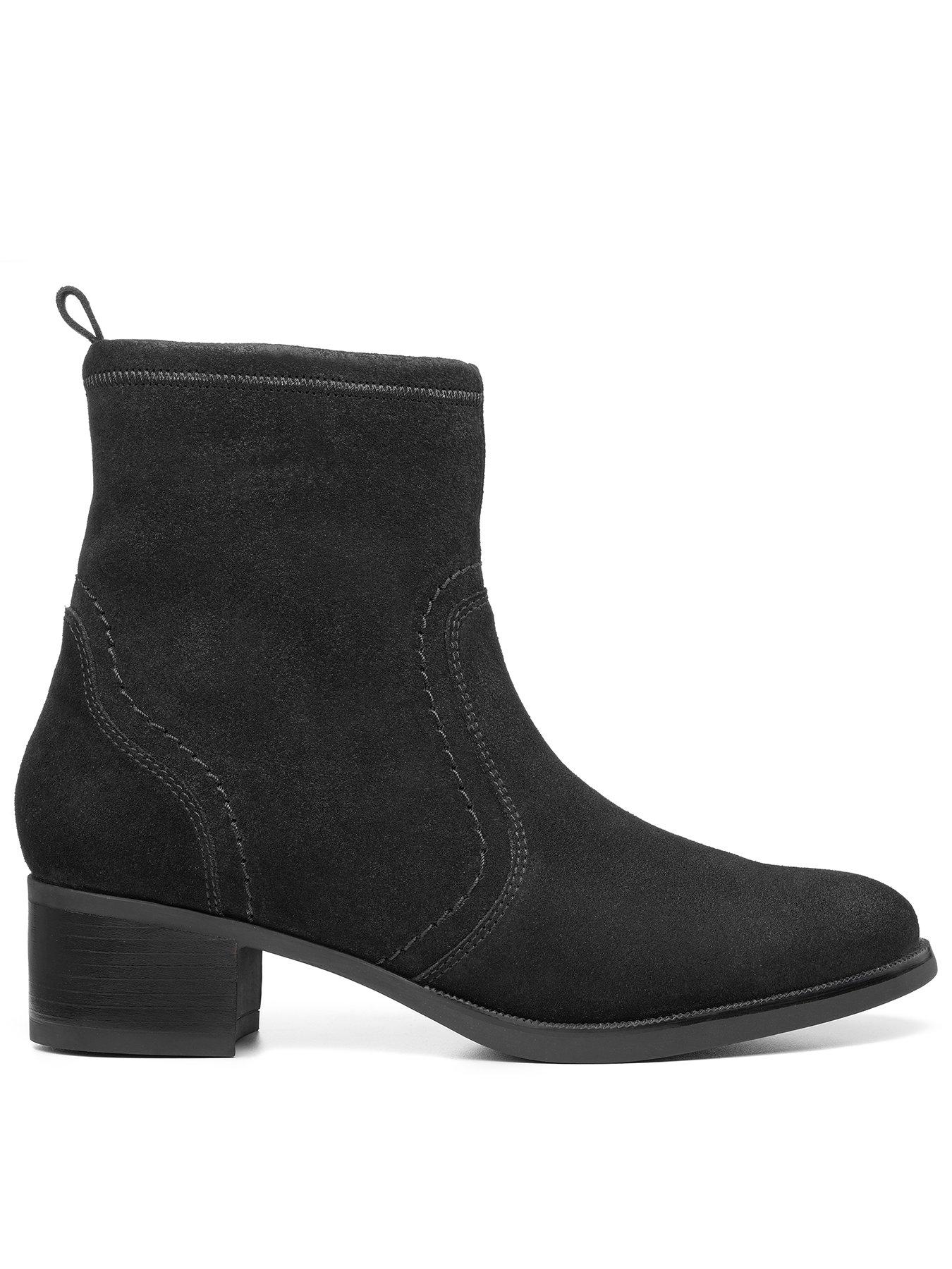 Hotter Hotter Alana Suede Heeled Ankle Boots Black Very Ireland