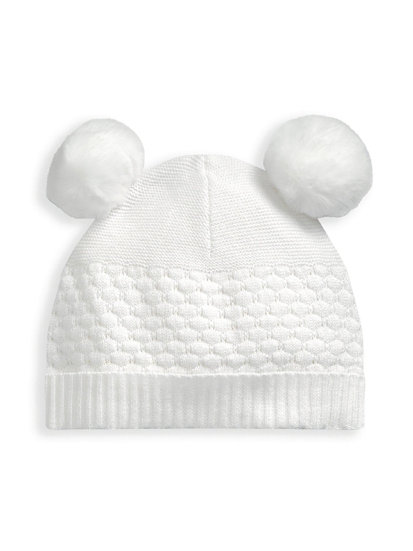 mamas-papas-unisex-baby-knitted-pom-hat-white