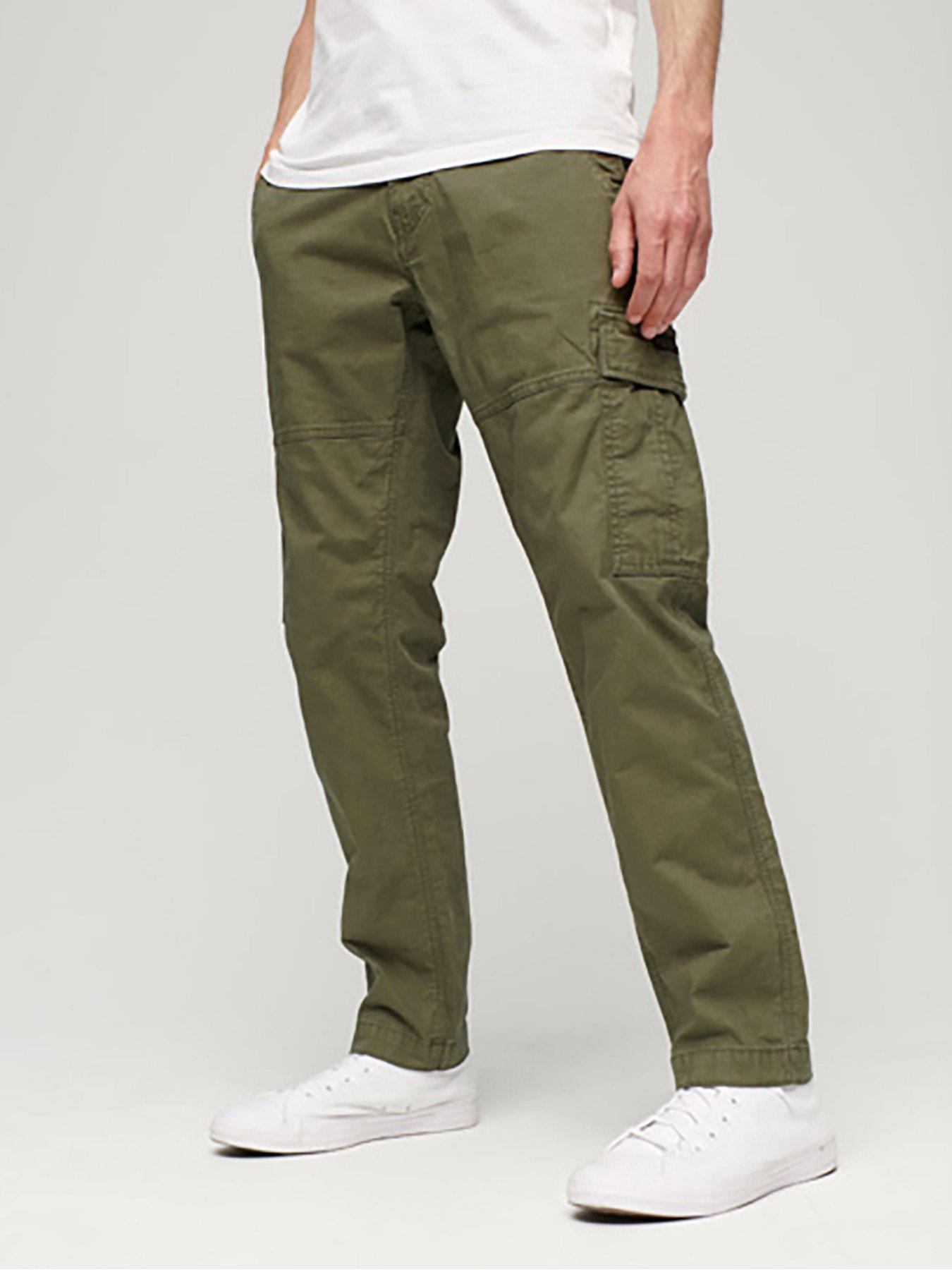 Selected Homme cotton blend ripstop trousers with cuff in khaki - KHAKI