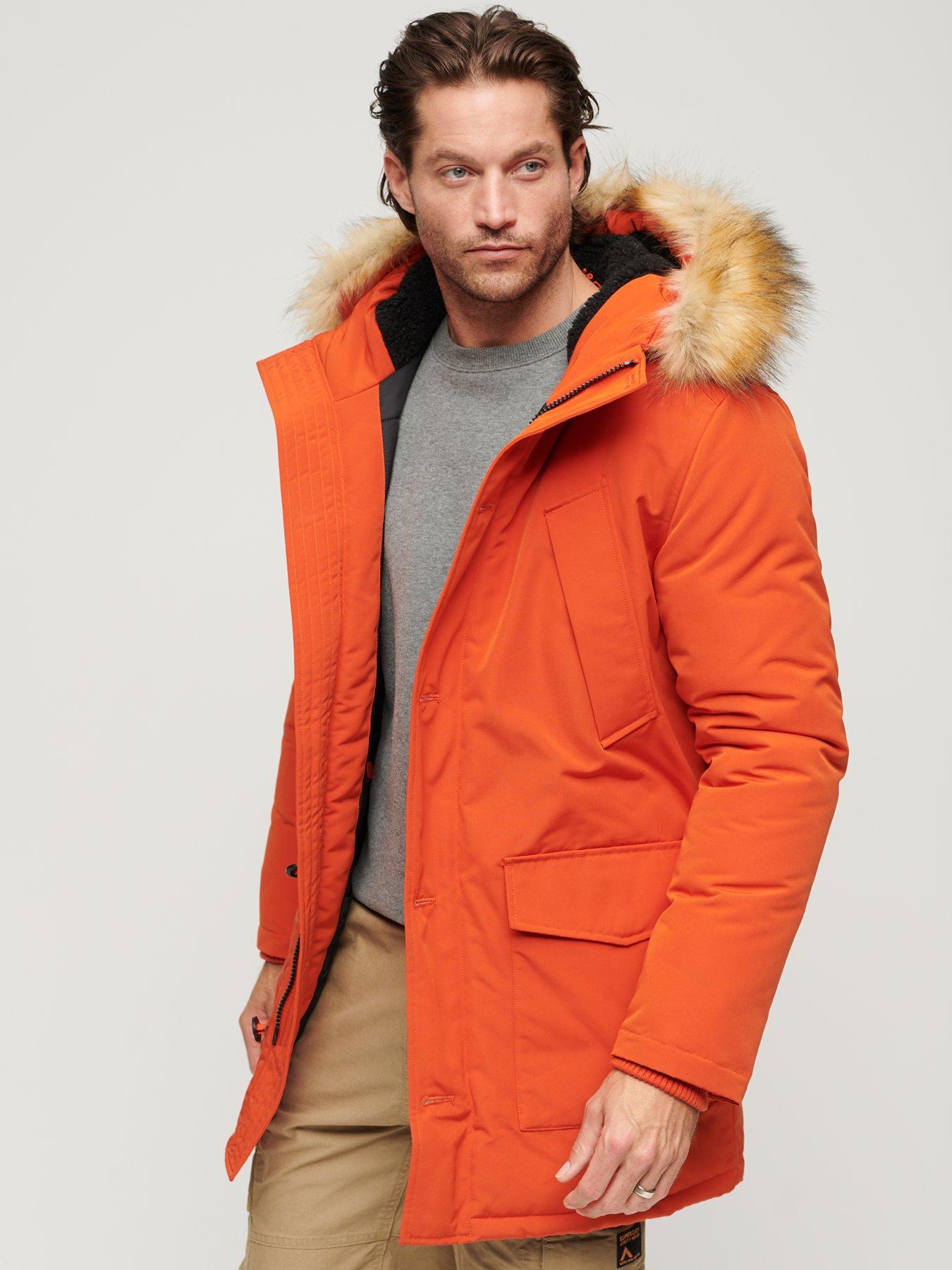 Mens red parka outlet coats with fur hood