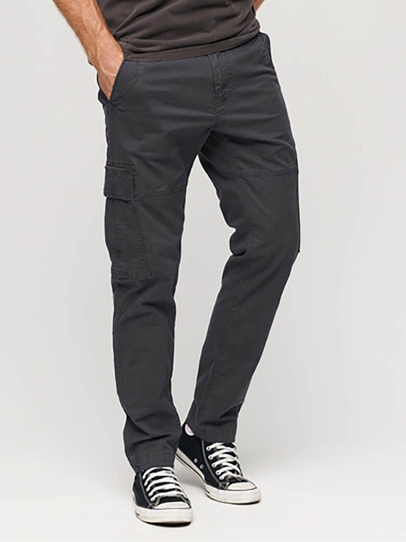 Superdry Pants Offer Sale - Core Cargo Trousers | Washed Black Mens