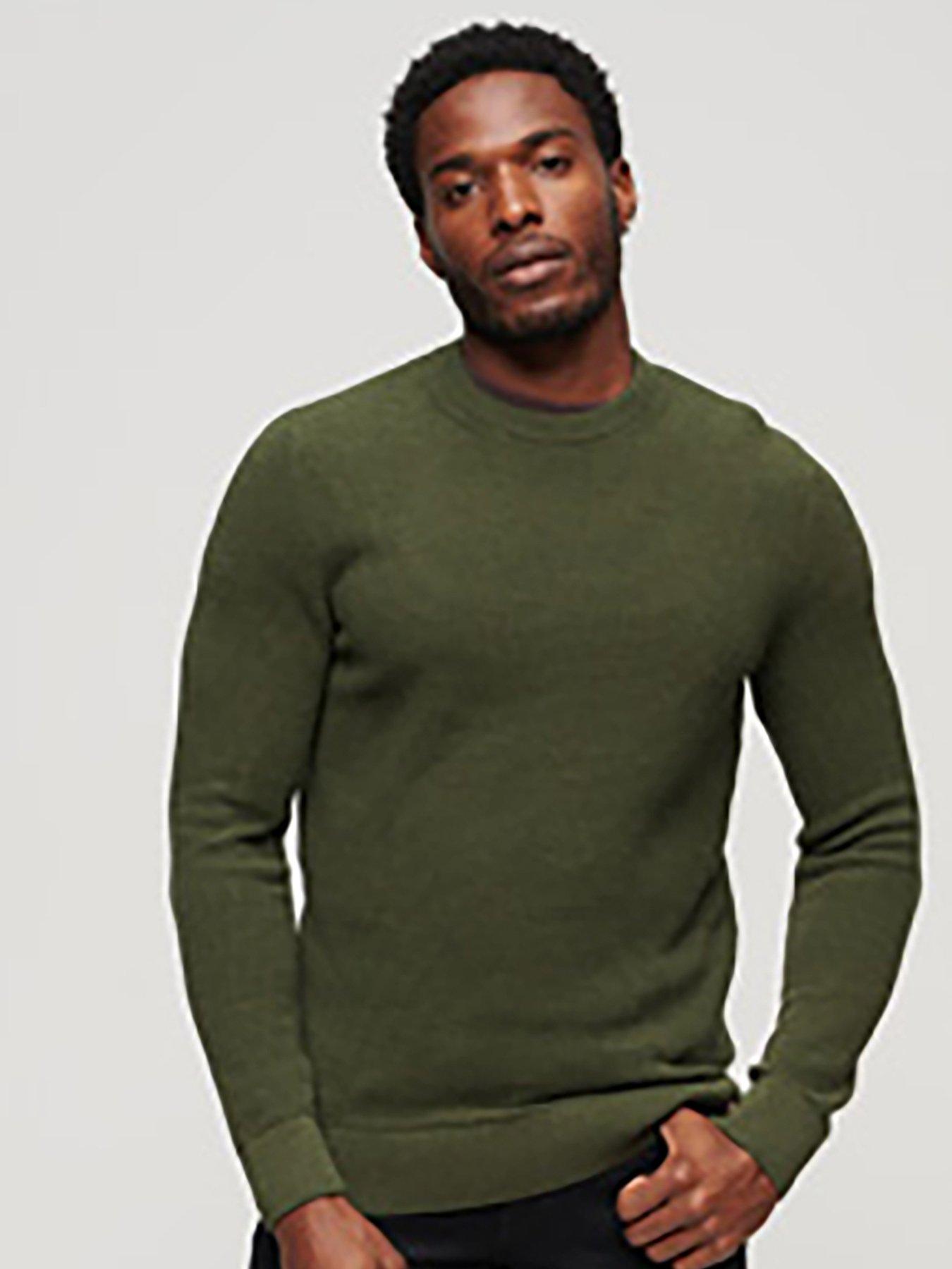 Superdry Superdry Textured Crew Knit Jumper Green Very Ireland