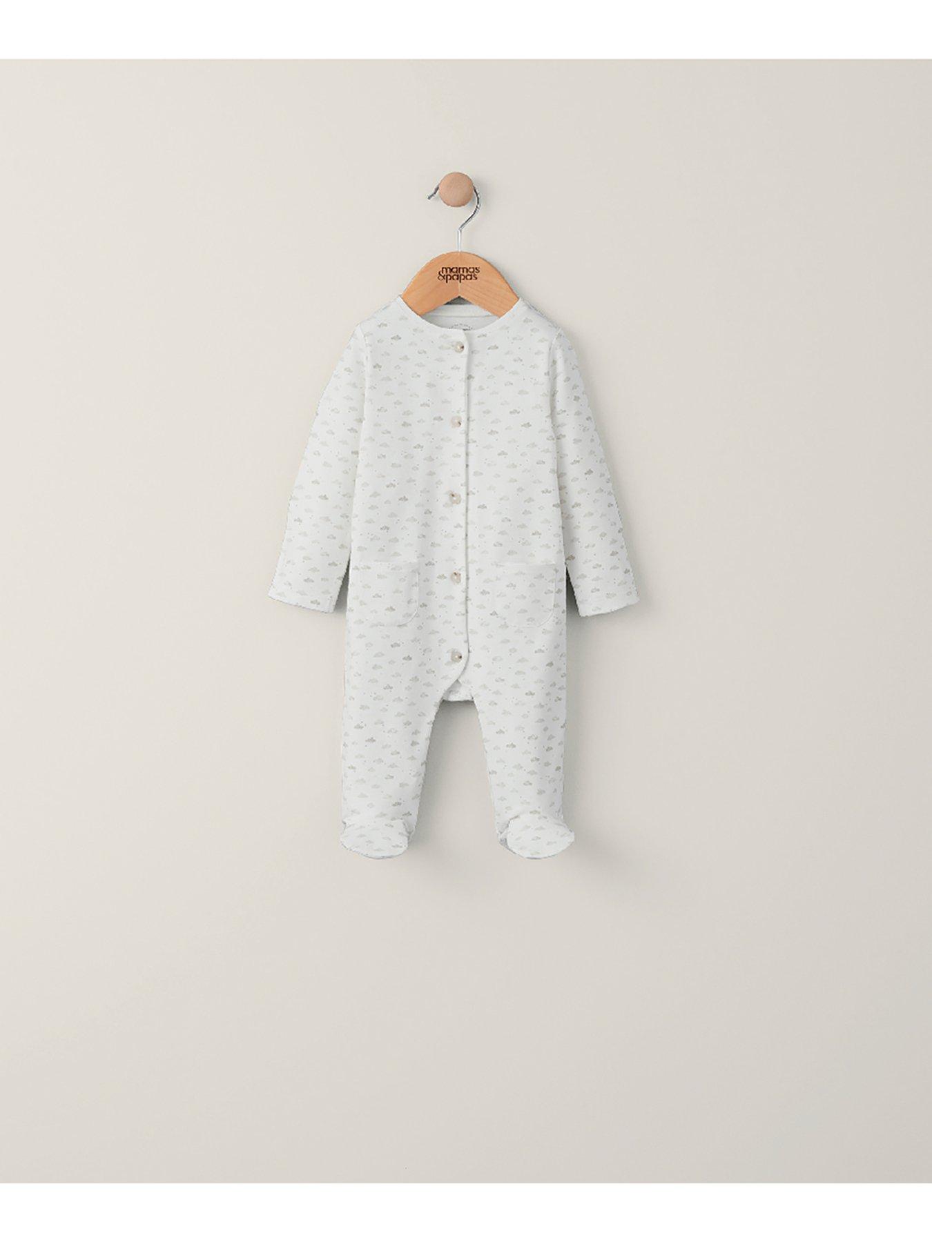 mamas-papas-unisex-baby-cloud-print-button-down-sleepsuit-whitestillFront