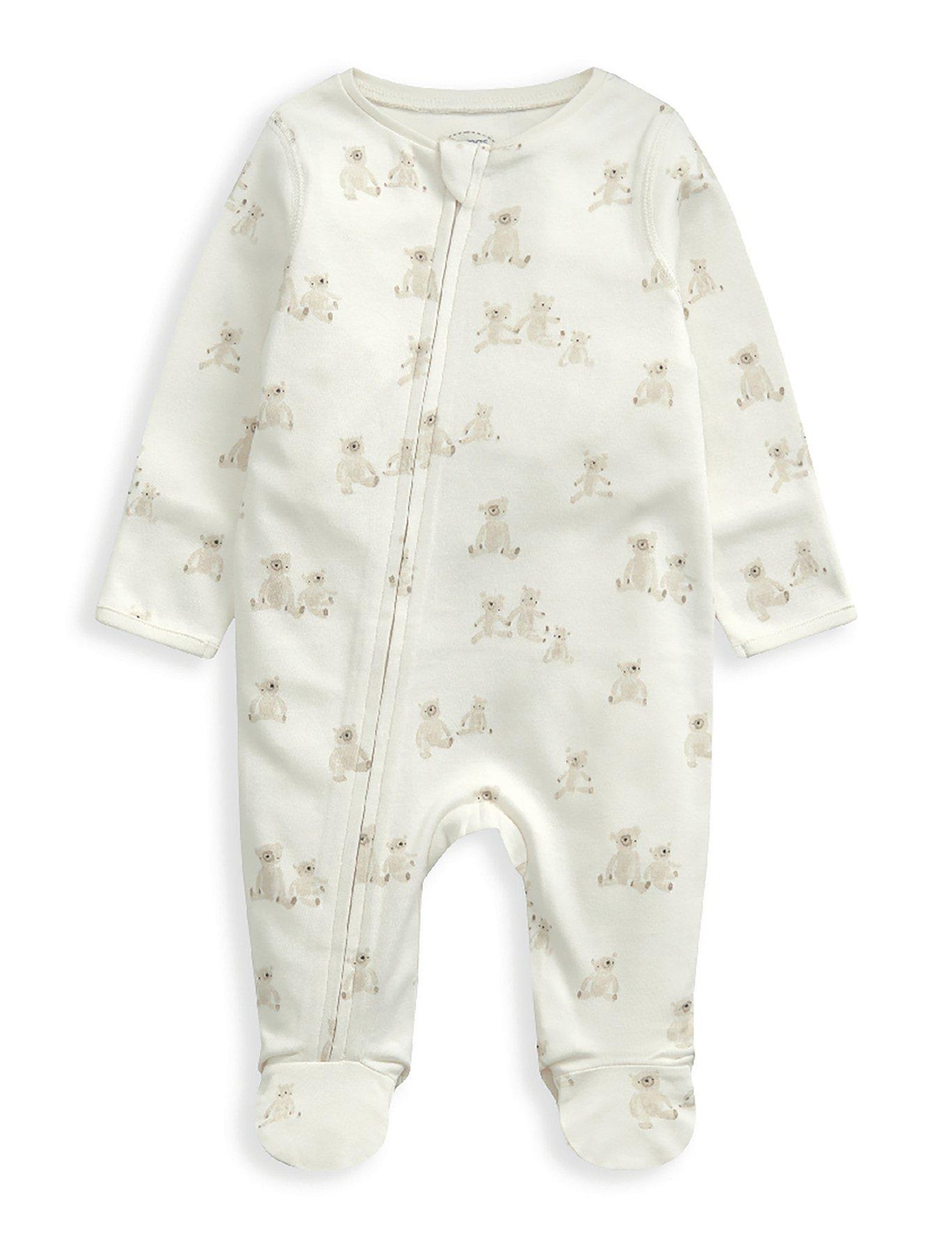 mamas-papas-unisex-baby-teddy-bear-printed-sleepsuit-sand