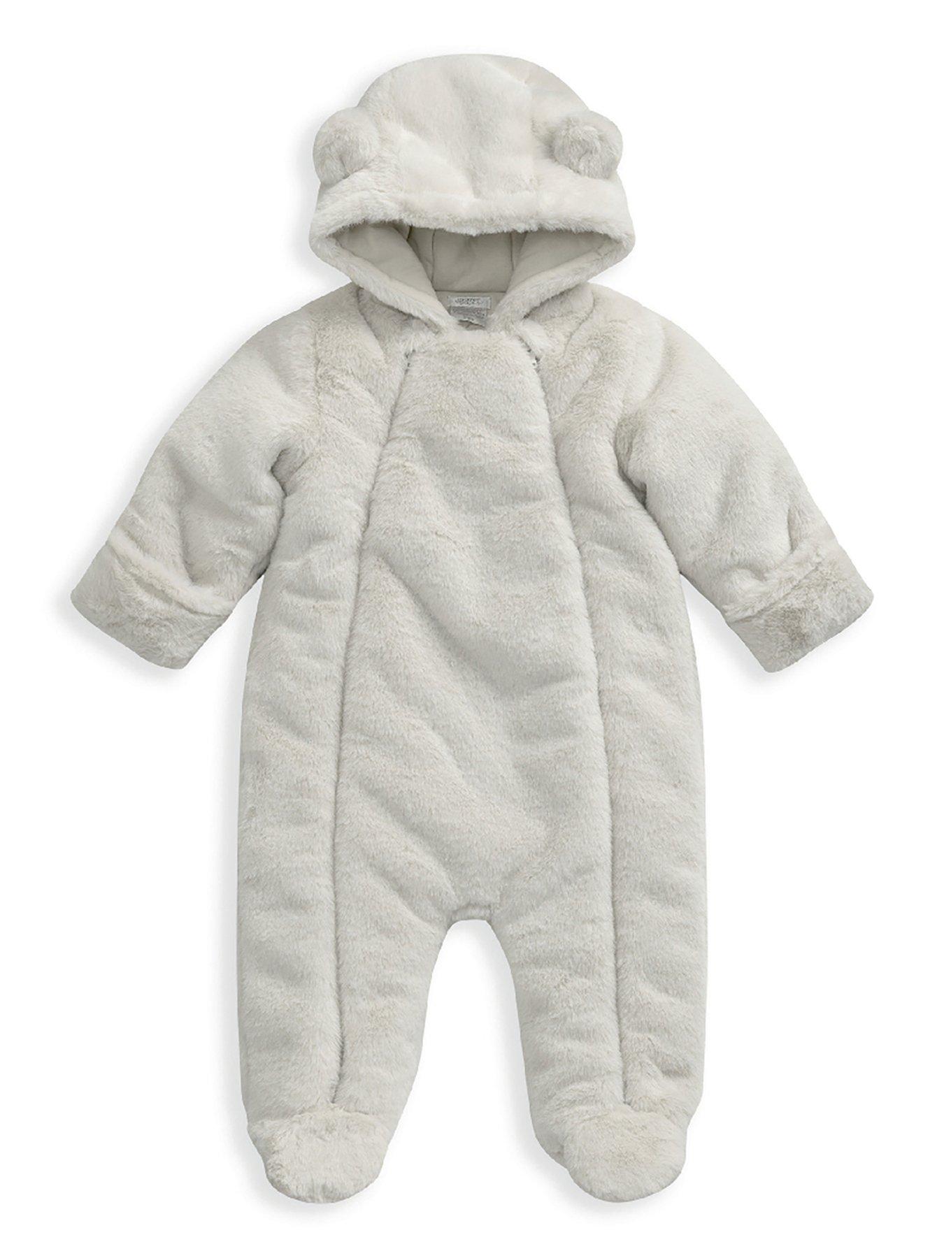 Mamas & Papas Unisex Baby Faux Fur Pramsuit - Grey