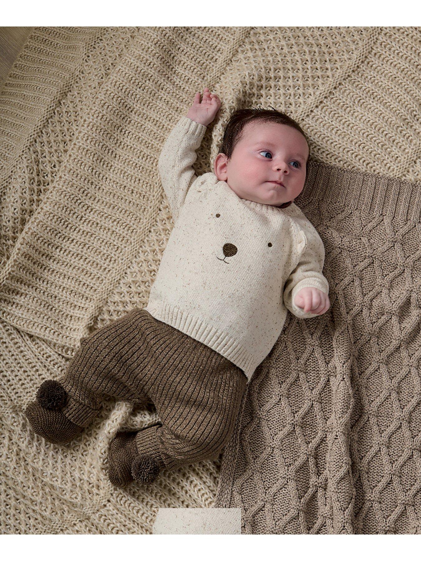 mamas-papas-unisex-baby-2-piece-bear-knitted-set-brownstillFront