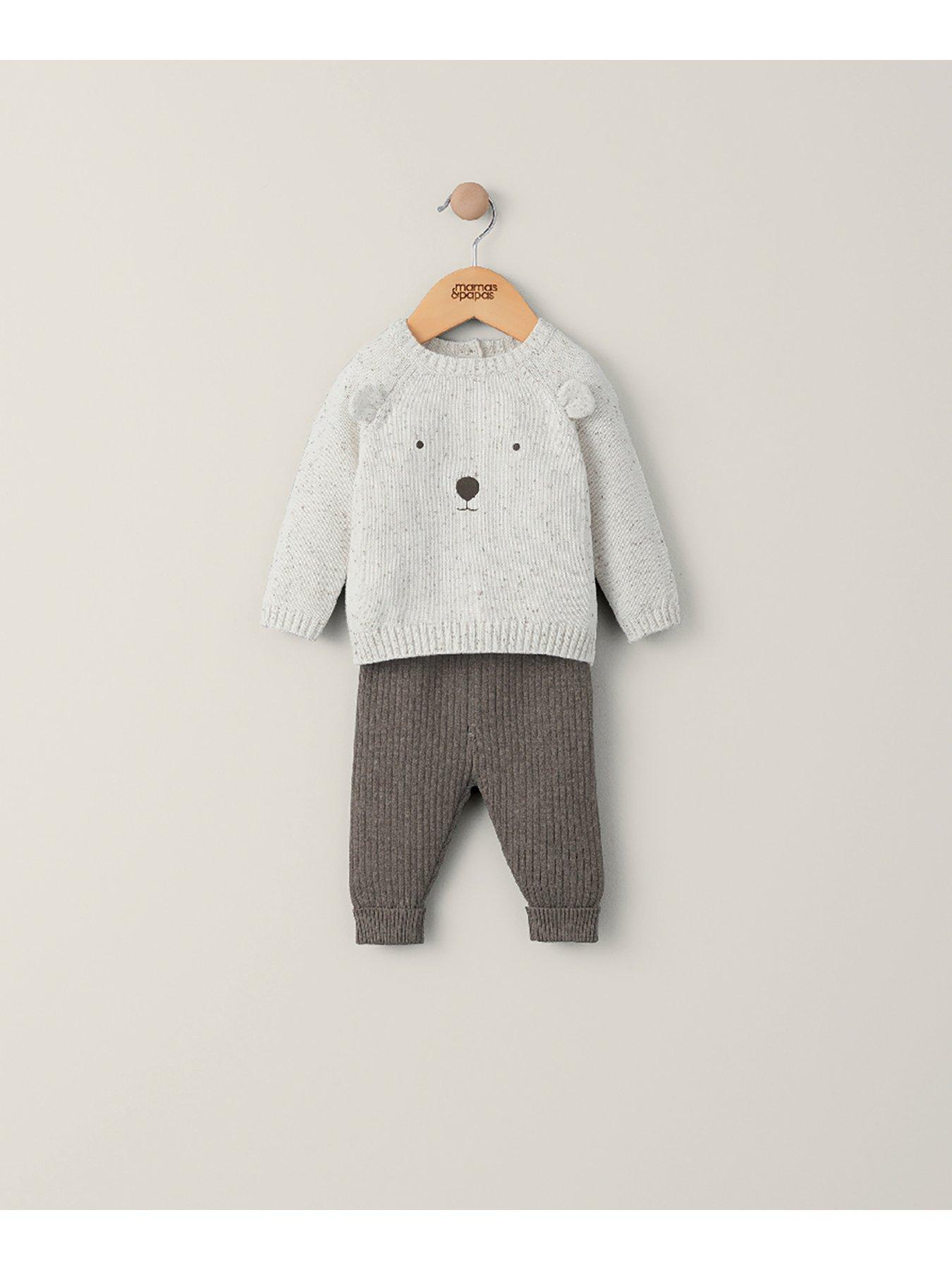 mamas-papas-unisex-baby-2-piece-bear-knitted-set-browndetail