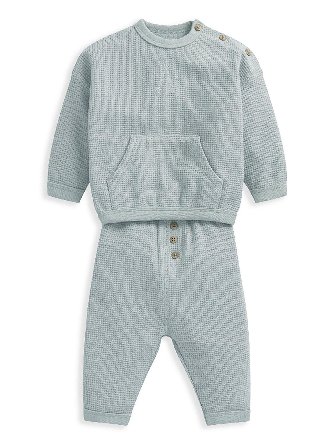 mamas-papas-baby-boys-2-piece-waffle-jumper-amp-leggings-set-bluefront