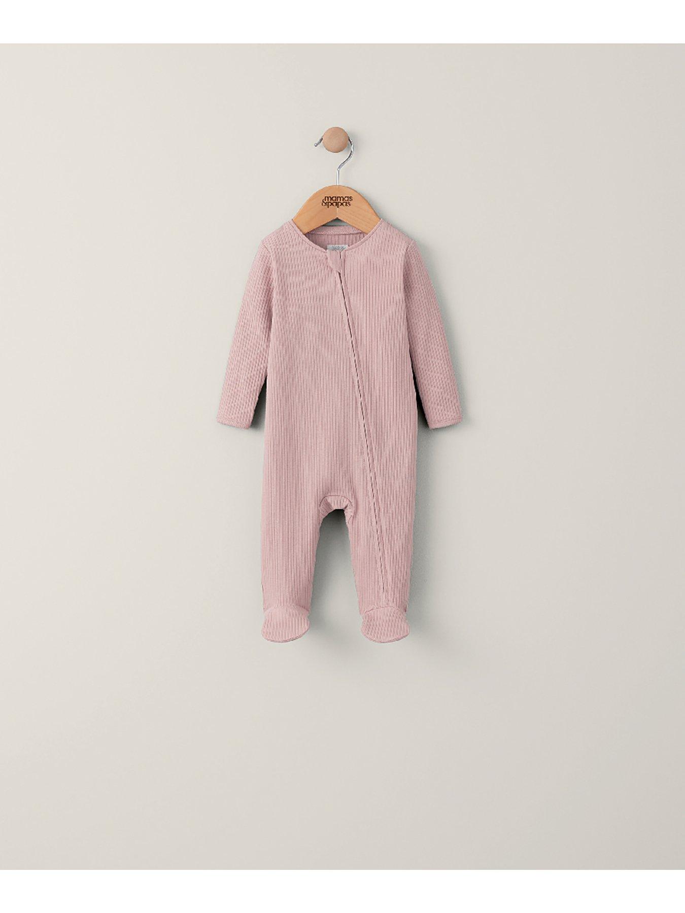 mamas-papas-unisex-baby-sleepsuit-pinkstillFront