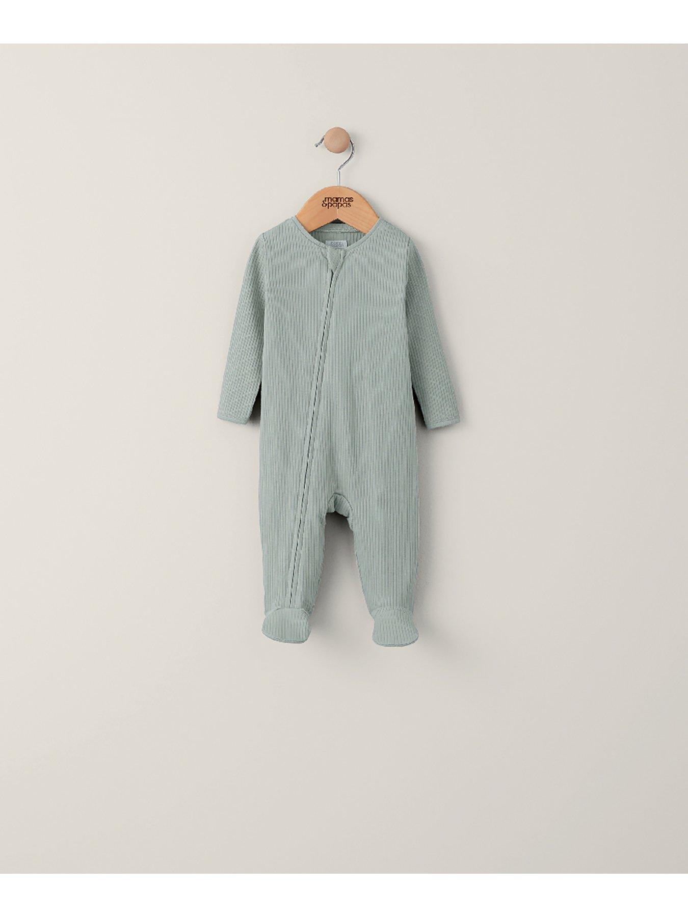 mamas-papas-unisex-baby-sleepsuit-greenstillFront