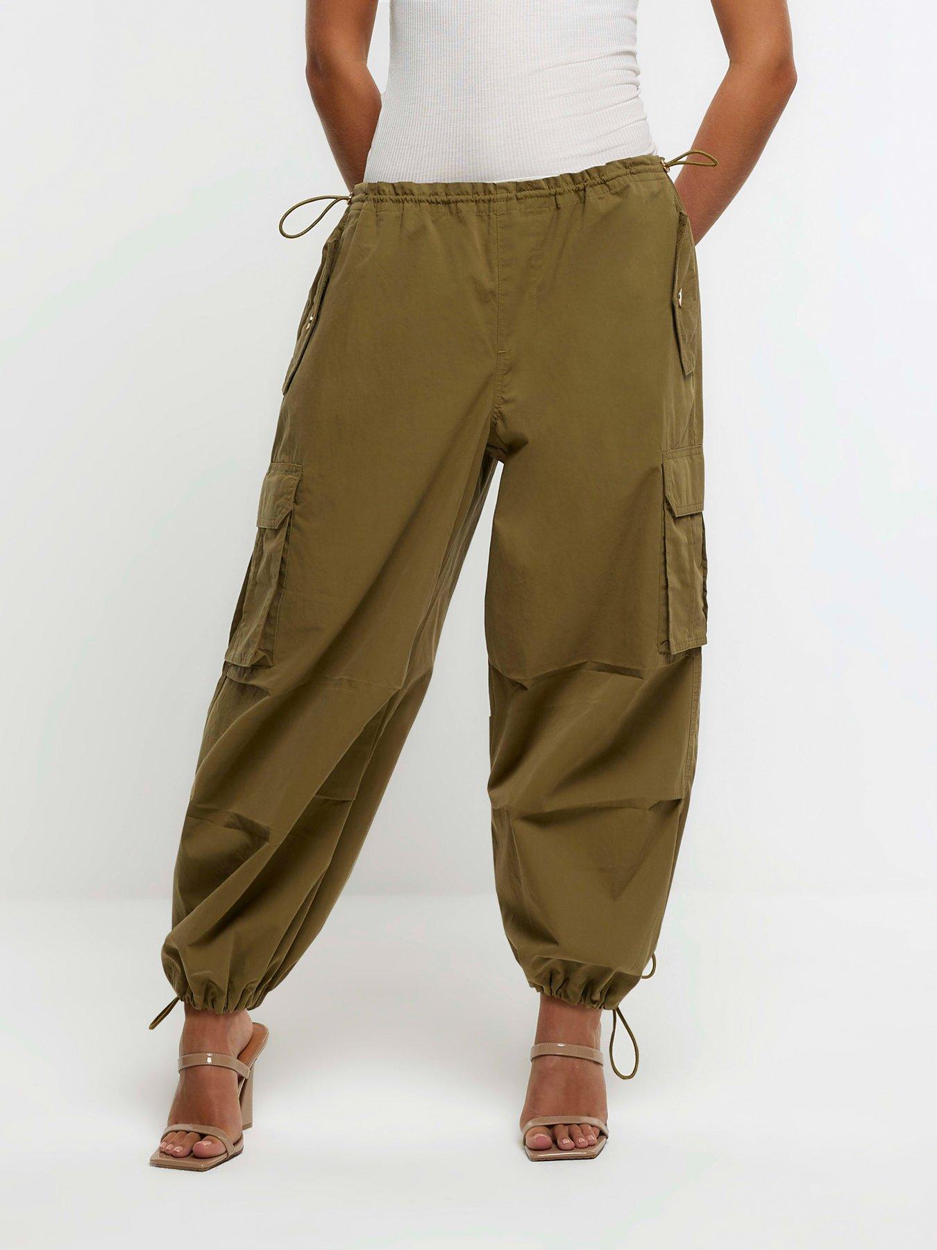 Image of RI Petite Petite Cargo Parachute Trouser - Khaki