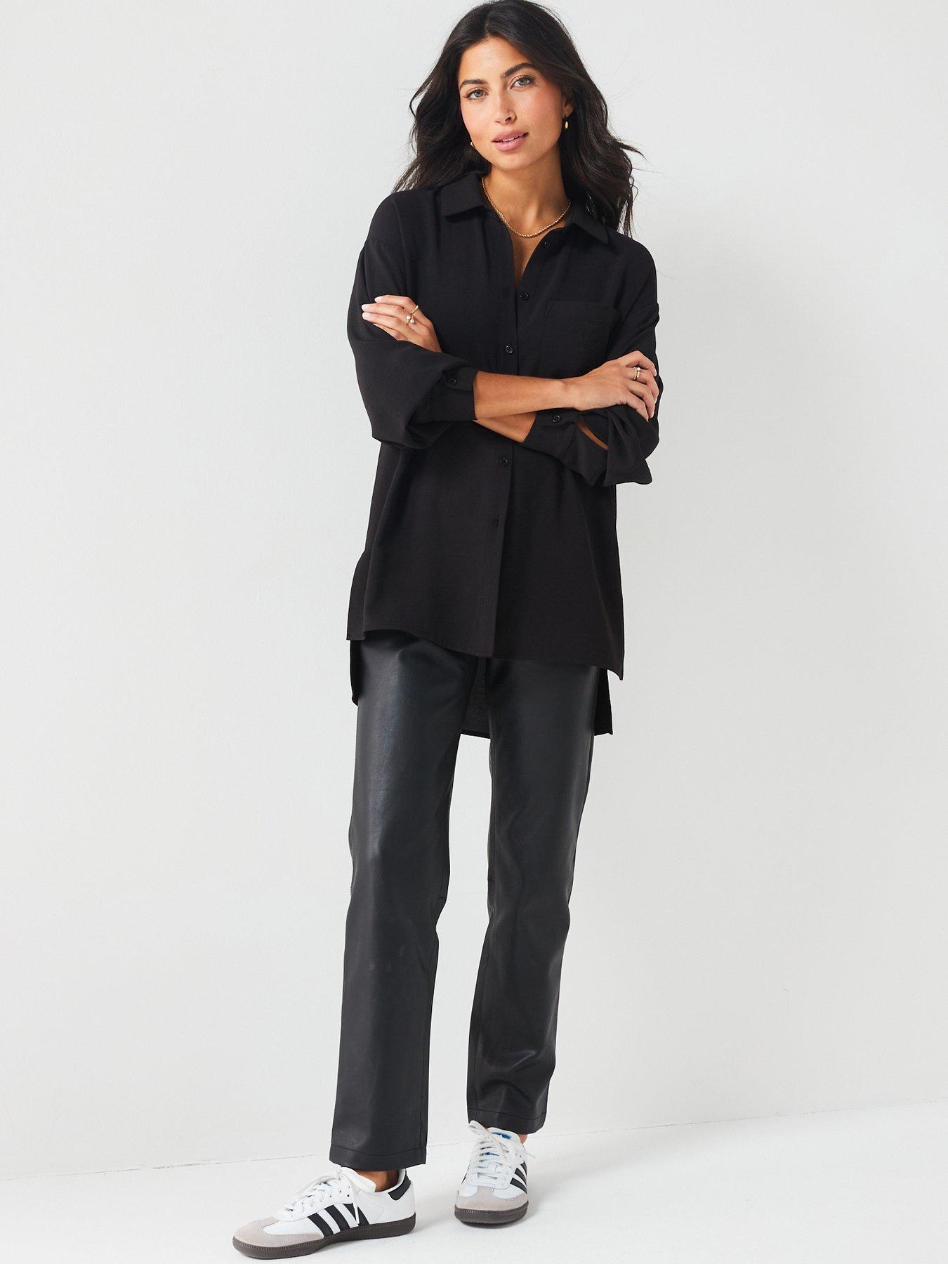 Image 6 of 6 of The Very Collection Oversized Boyfriend Shirt - Black