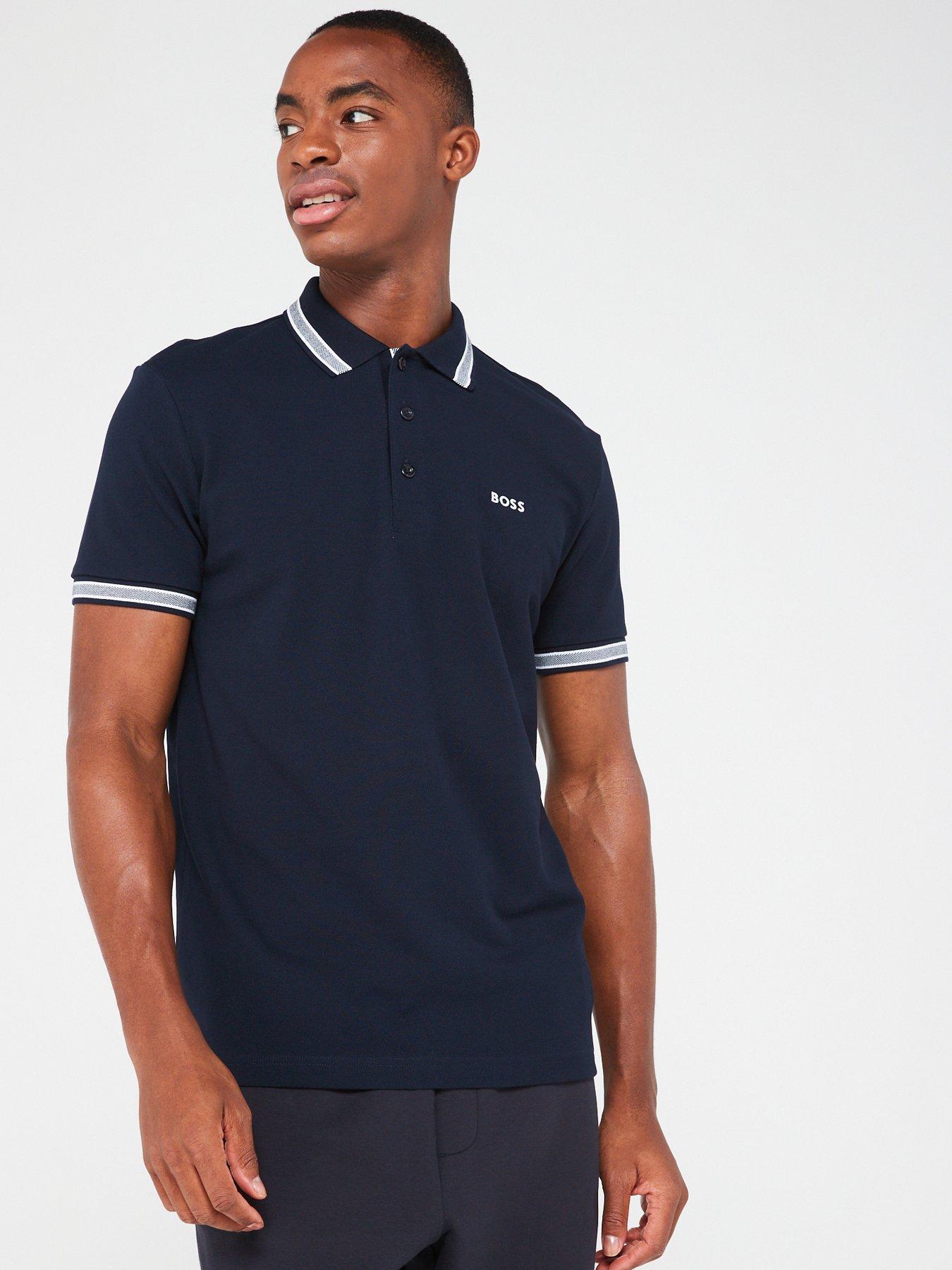 BOSS Paddy Logo Regular Fit Polo Shirt - Dark Blue