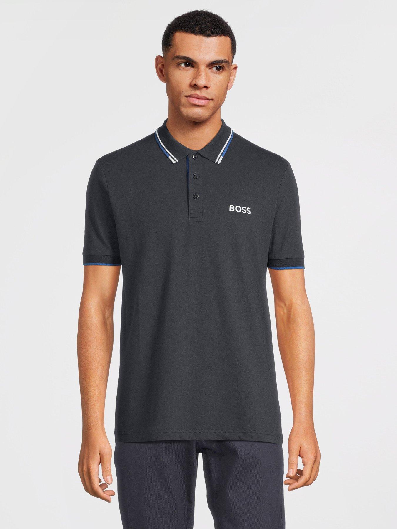 Image 1 of 5 of BOSS Paddy Pro Logo Regular Fit Polo Shirt - Dark Blue