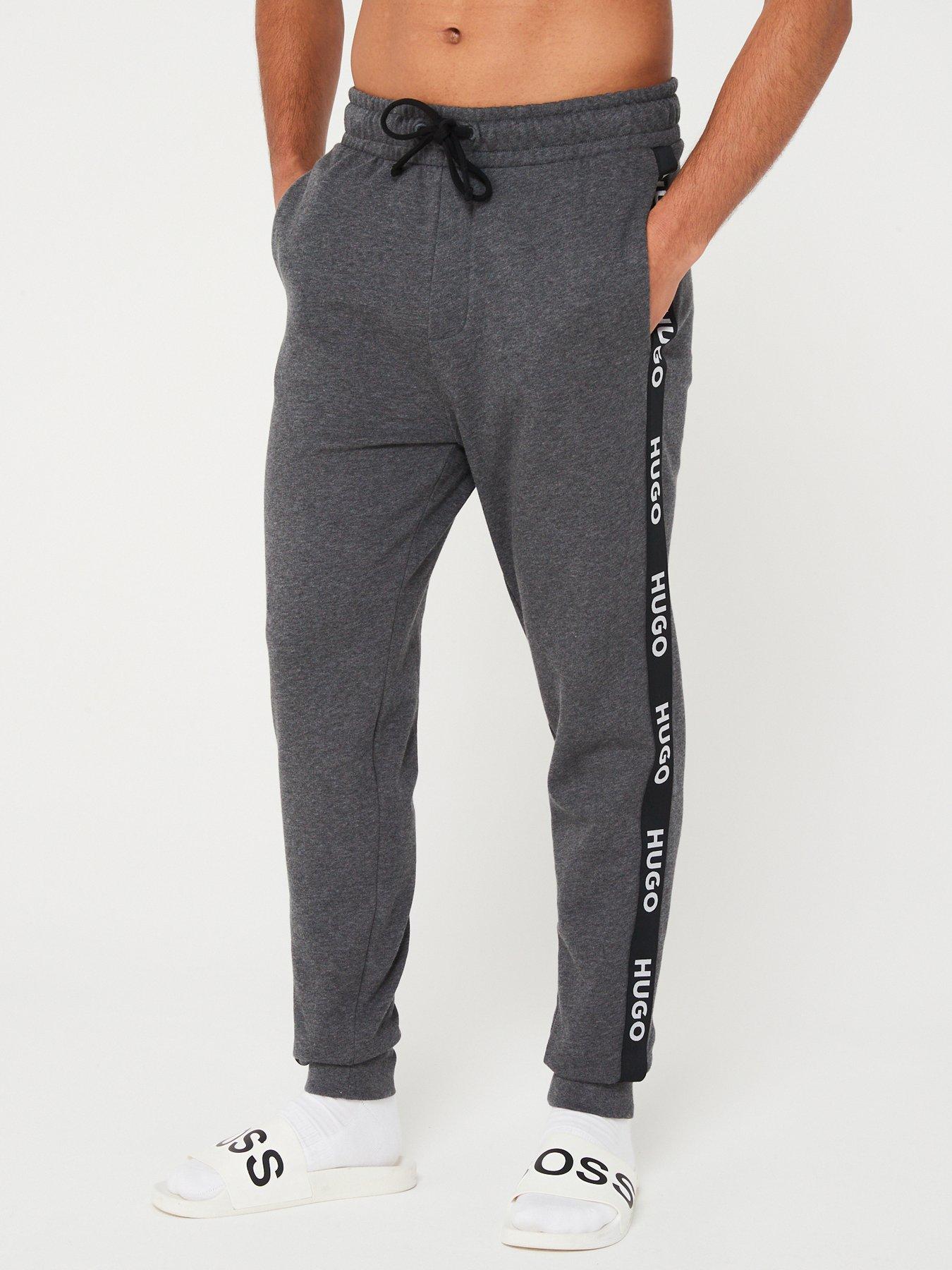 hugo-sporty-logo-lounge-pants-grey