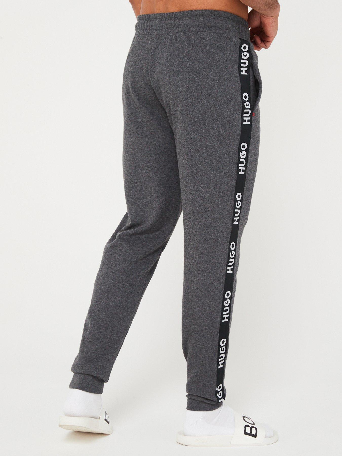 hugo-sporty-logo-lounge-pants-greystillFront