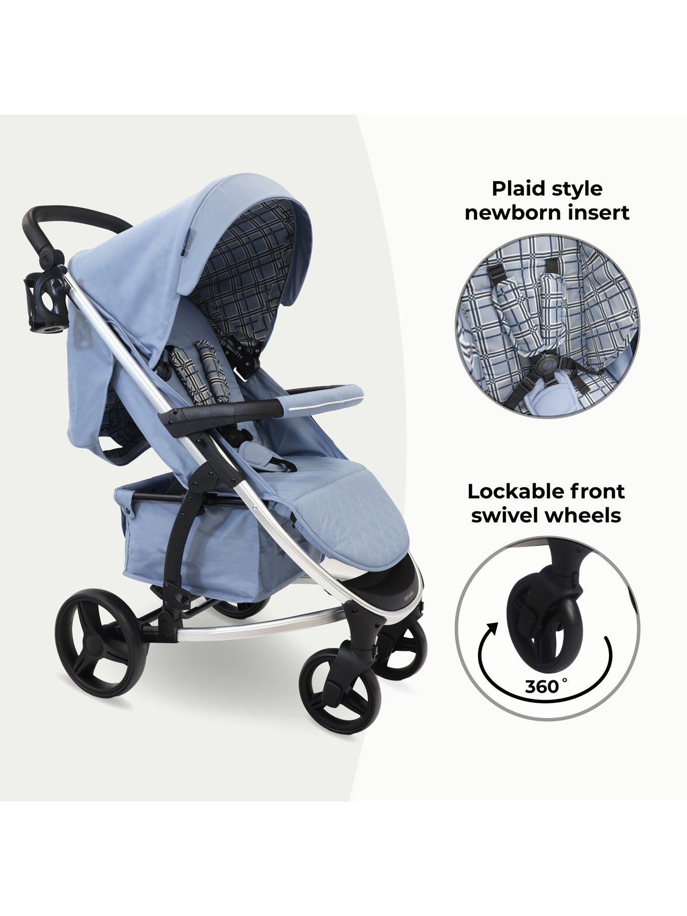Image 4 of 7 of My Babiie MB200i Travel Systems Blue Plaid