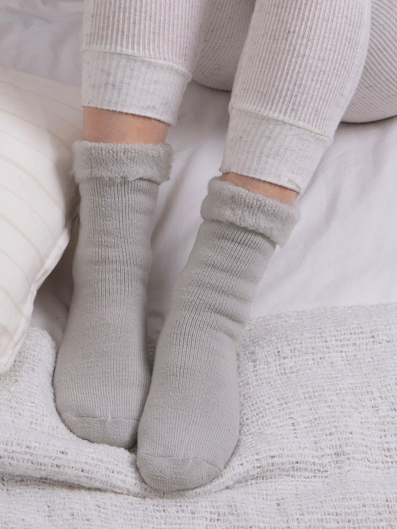 Image 2 of 4 of TOTES Totes1pp Brushed Thermal Bed Socks - With 3.0 Tog Rating - Grey