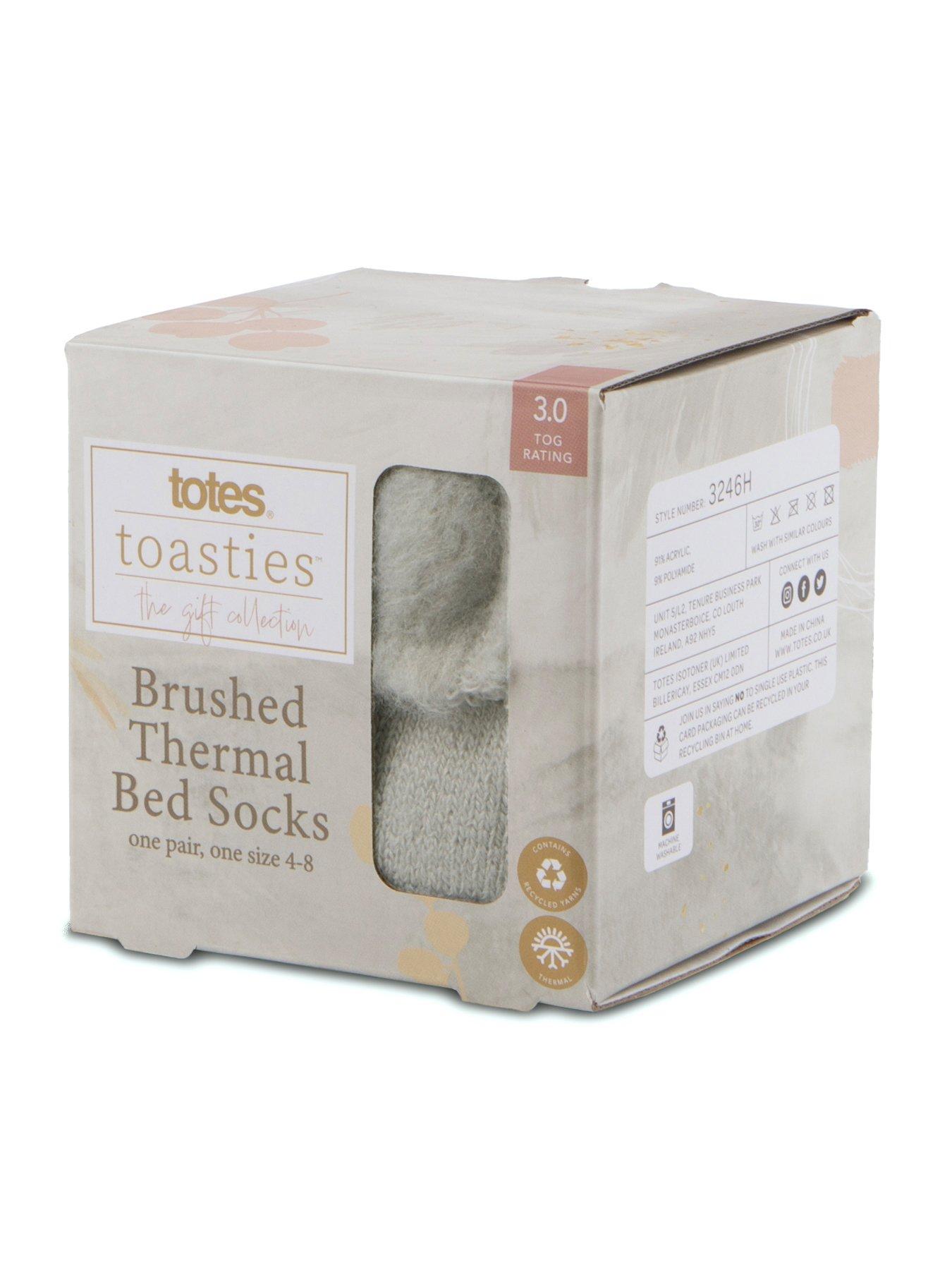 Image 3 of 4 of TOTES Totes1pp Brushed Thermal Bed Socks - With 3.0 Tog Rating - Grey