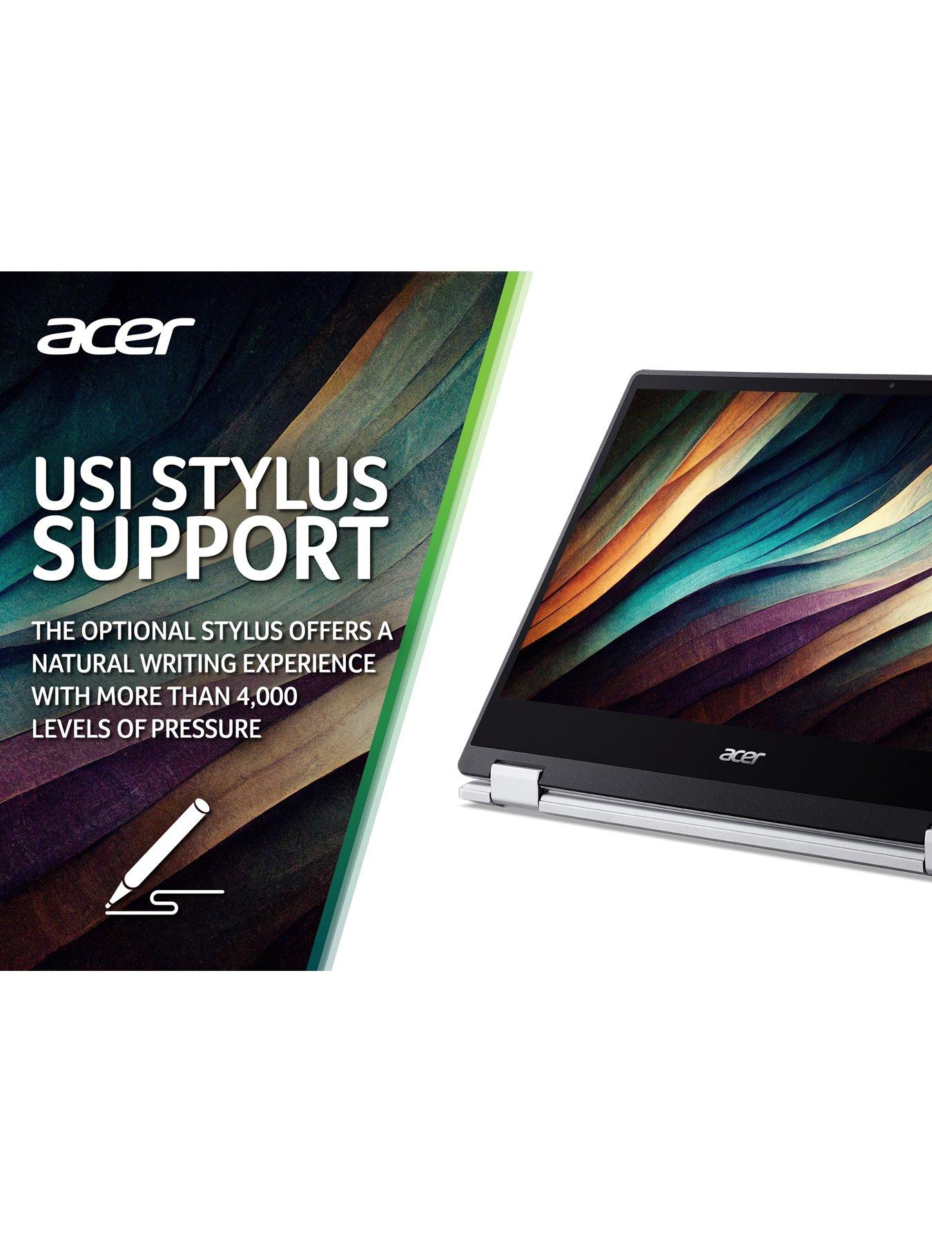 Image 6 of 8 of Acer Chromebook Spin 314, Intel Celeron, 4GB RAM 128GB SSD, 14in HD Touchscreen Laptop - Silver