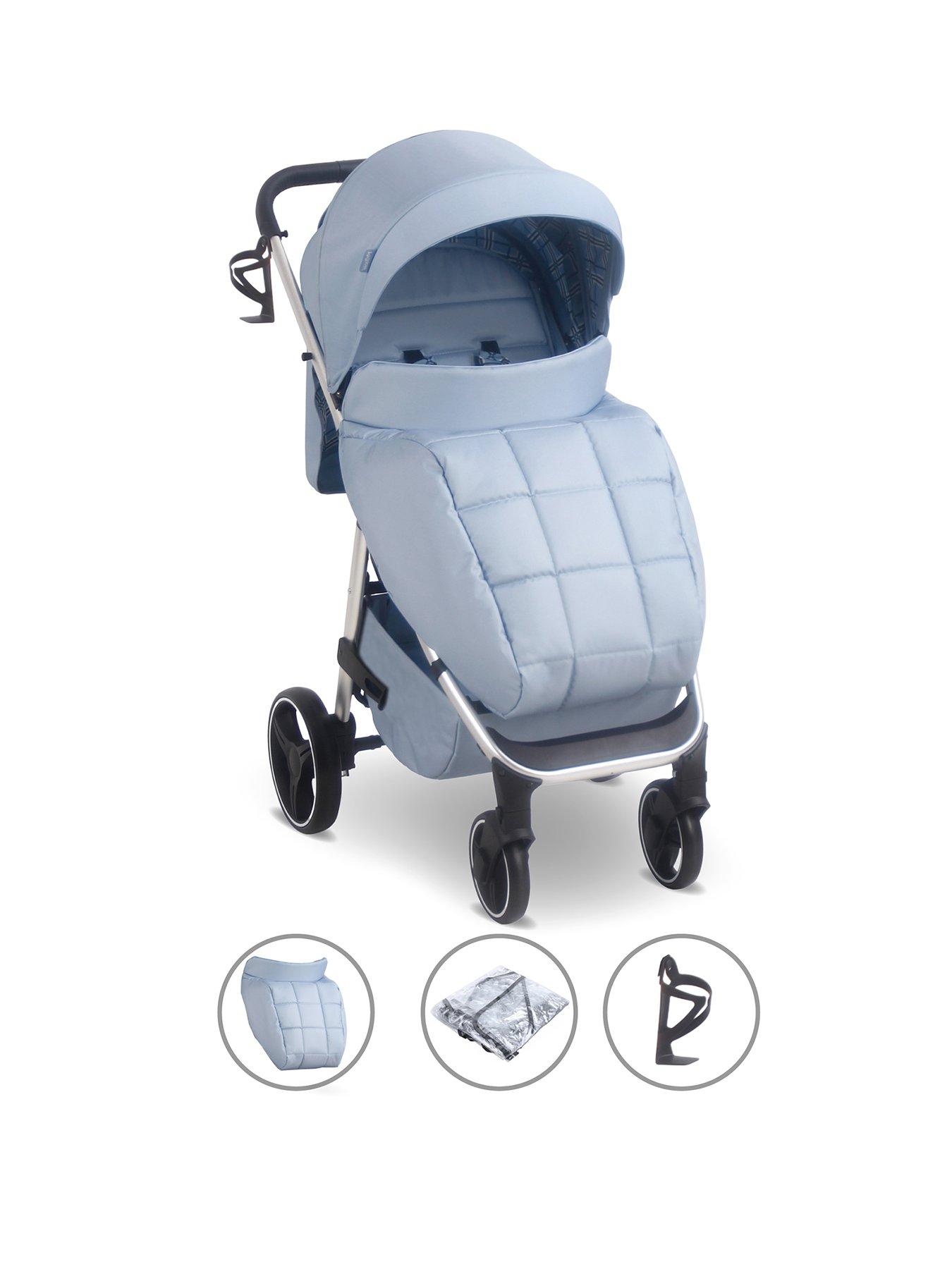 my-babiie-mb160-plus-pushchair-blue-plaidfront