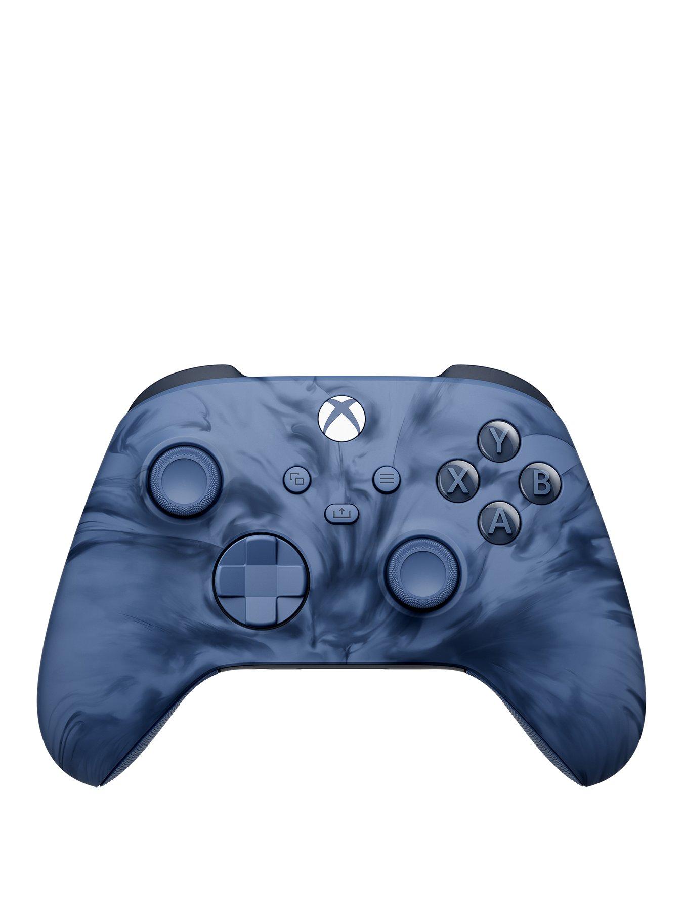 Blue and store black xbox controller