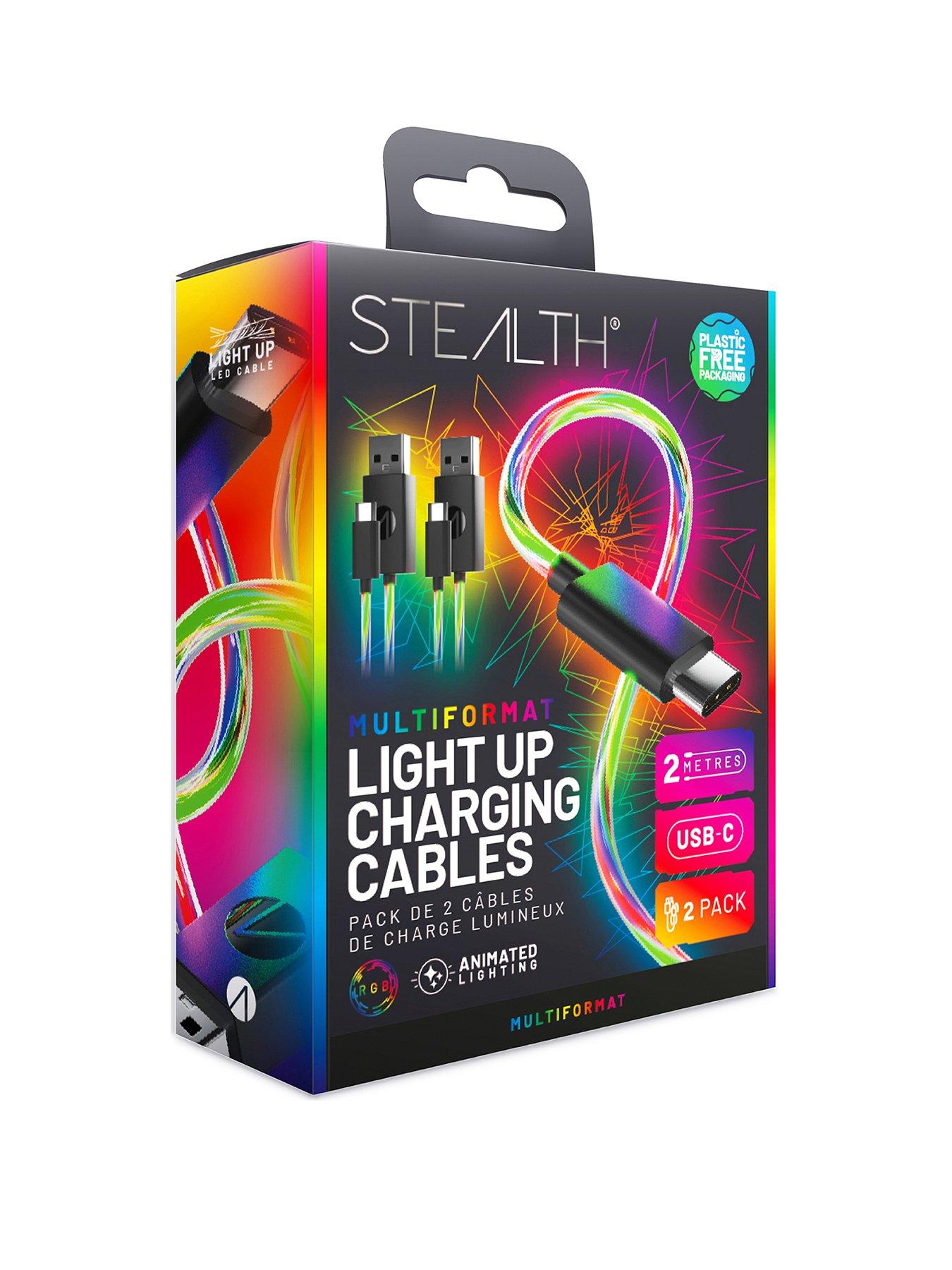 Image 2 of 7 of Stealth Stealth Light Up Charging Cables Multiformat - 2m Twin Pack