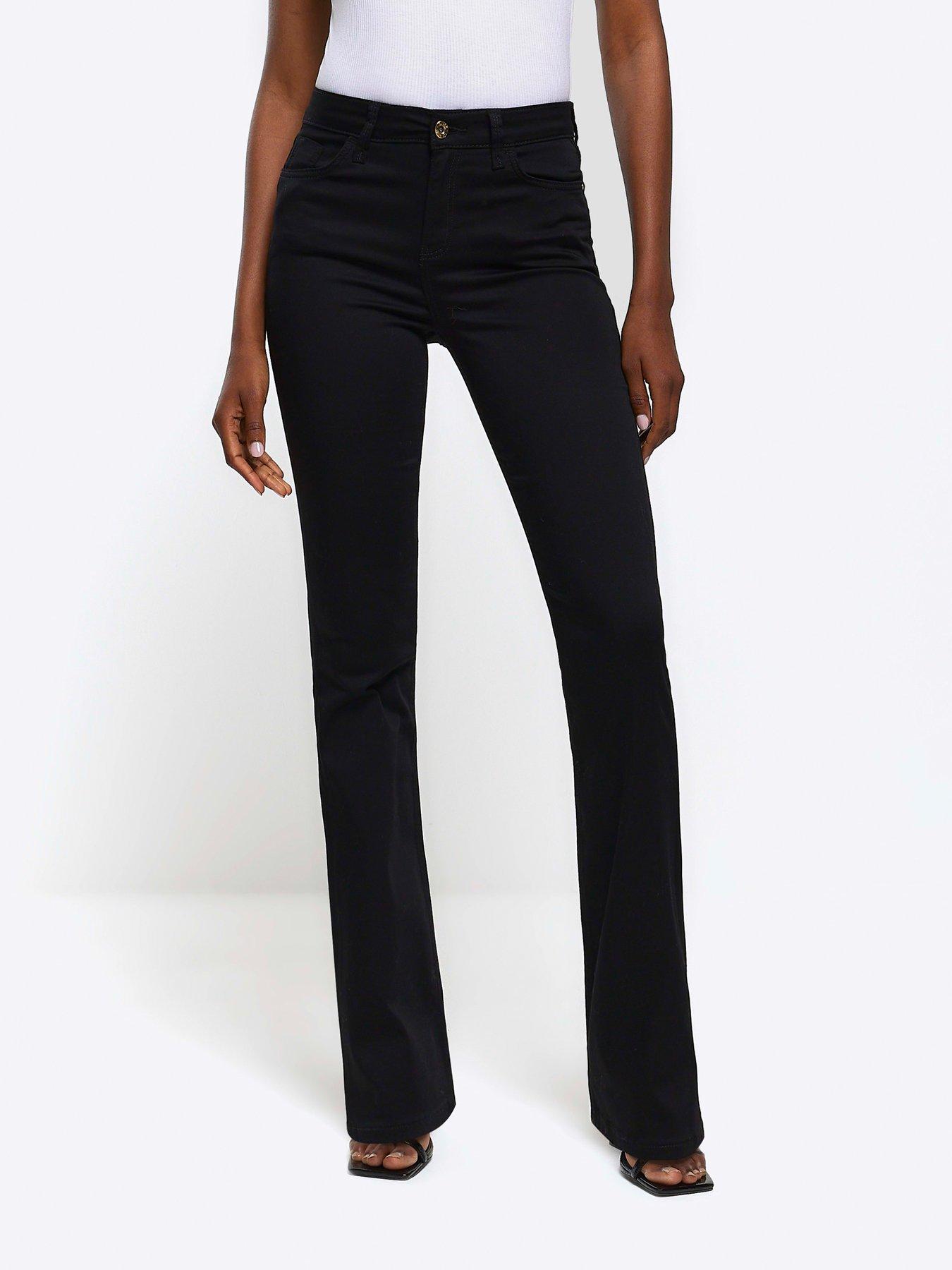 Petite Black Waist Enhance Quinn Bootcut Jeans