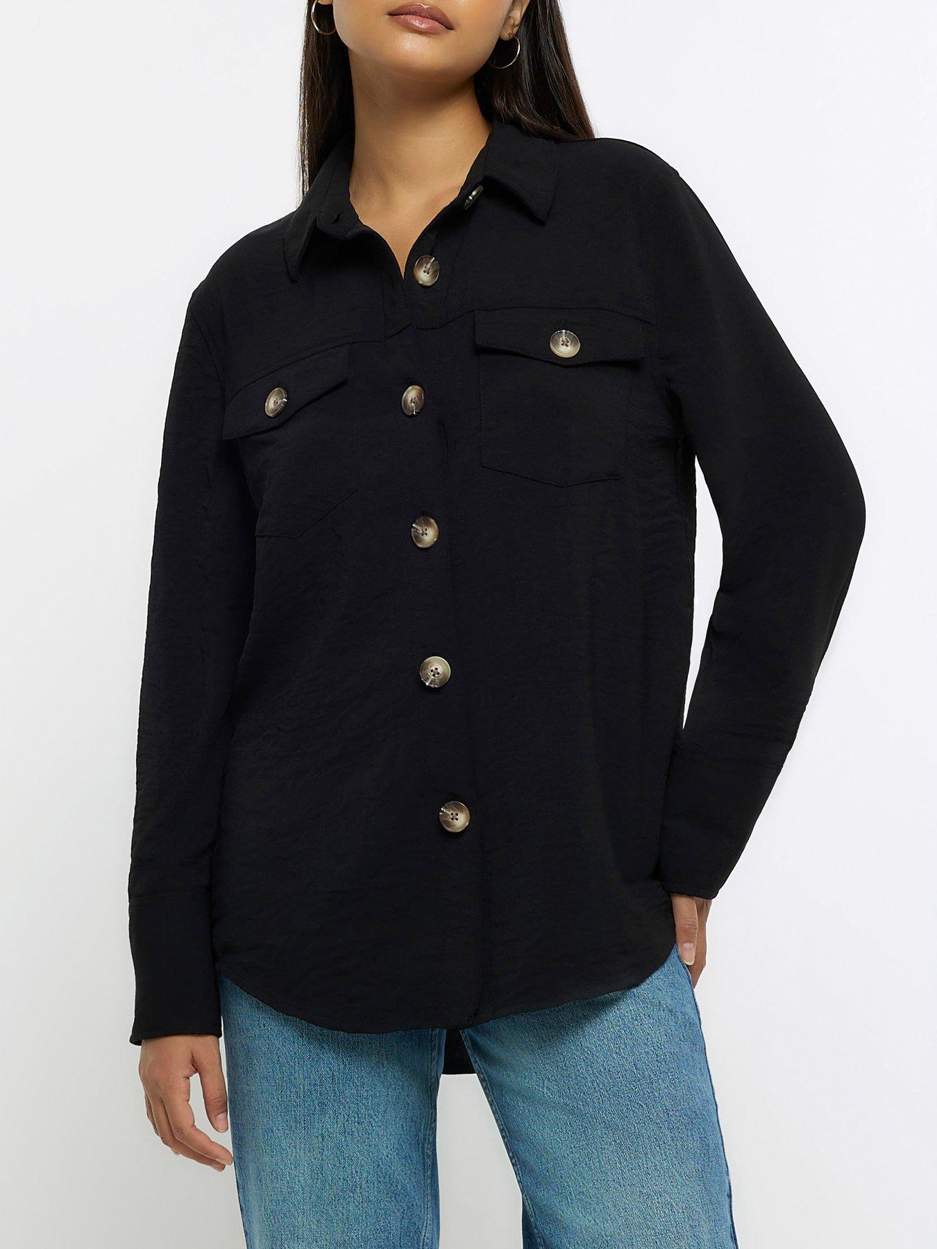 In The Style Perrie Sian Textured Shirt - Black