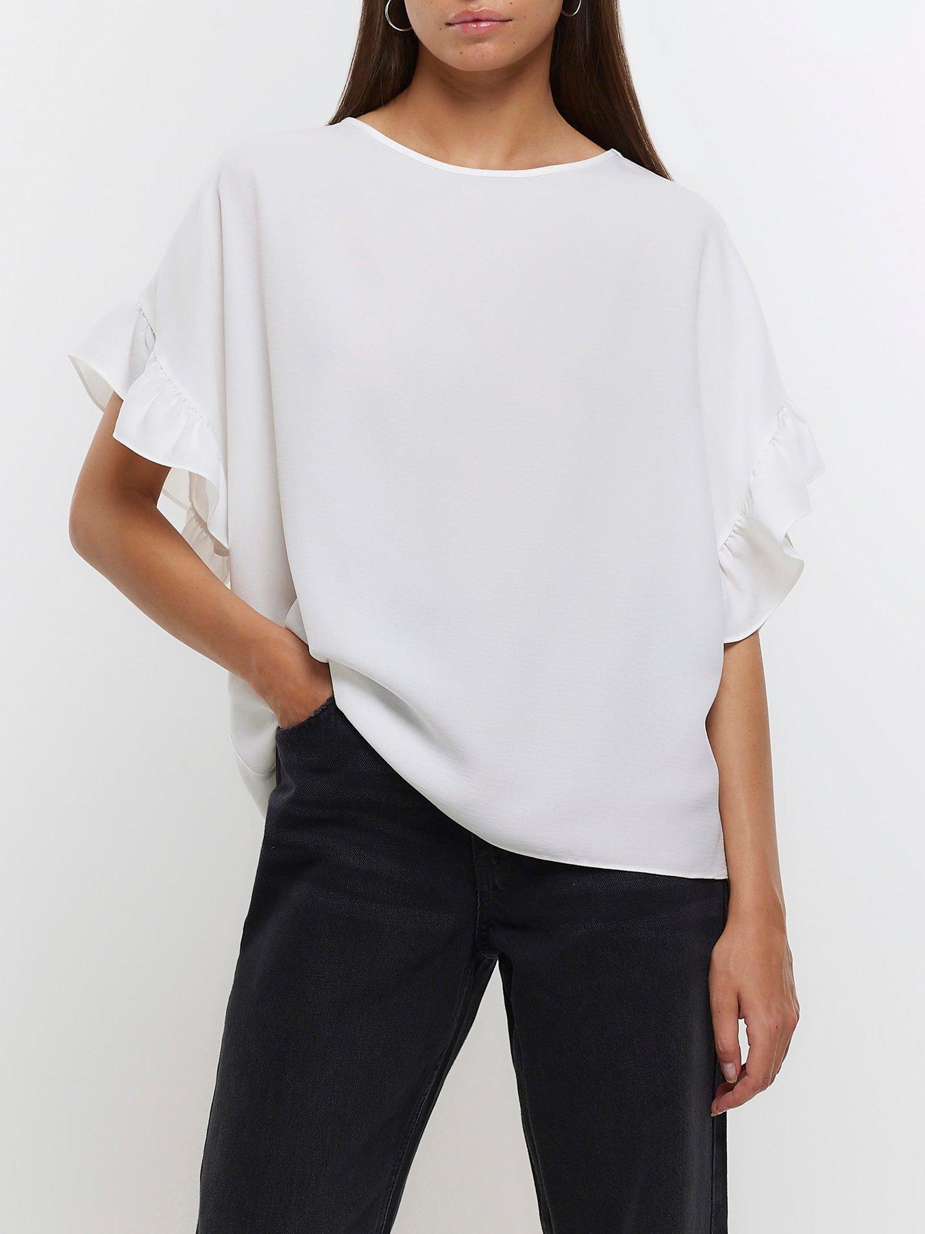 river-island-satin-frill-sleeve-tshirt-white