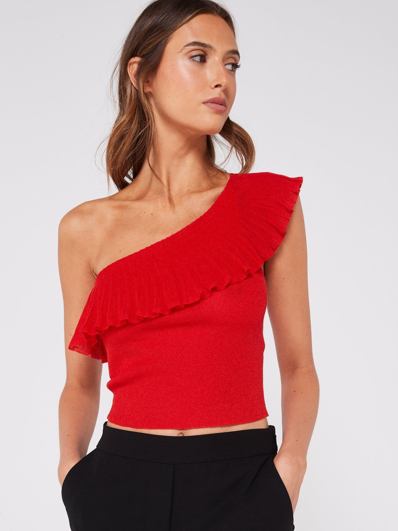 Asymmetrical best sale ruffle top